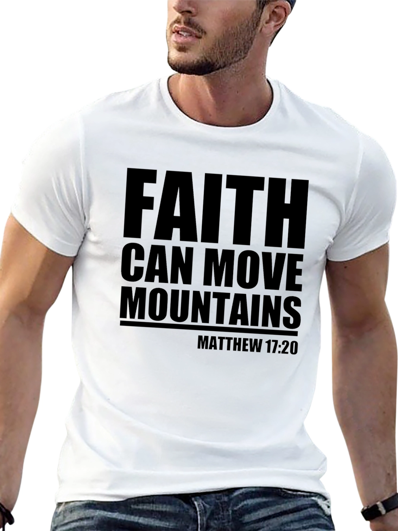 Black Faith Can Move Mountains Graphic Tee - Matthew 17:20 view 13