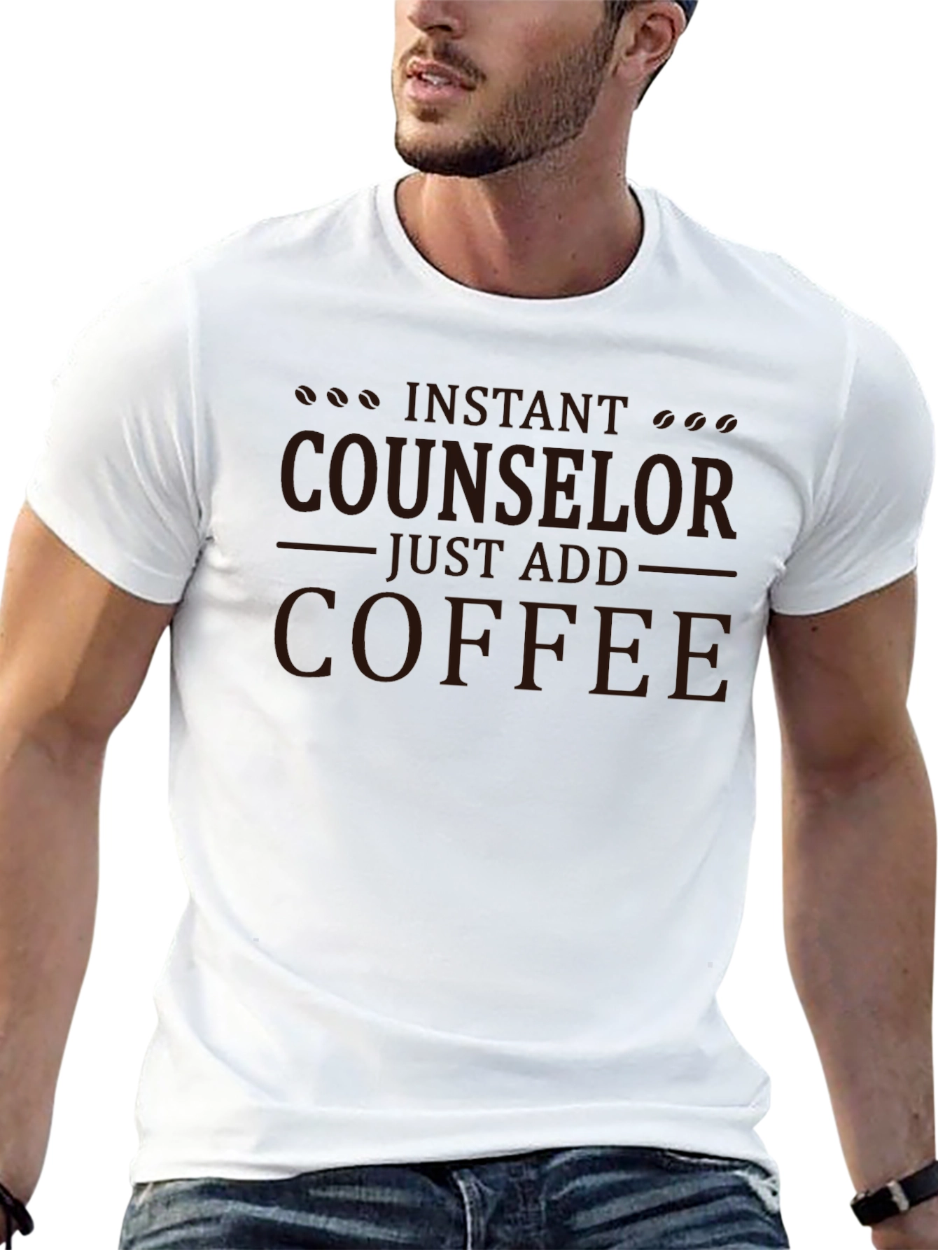 Black Instant Counselor Coffee T-Shirt view 13