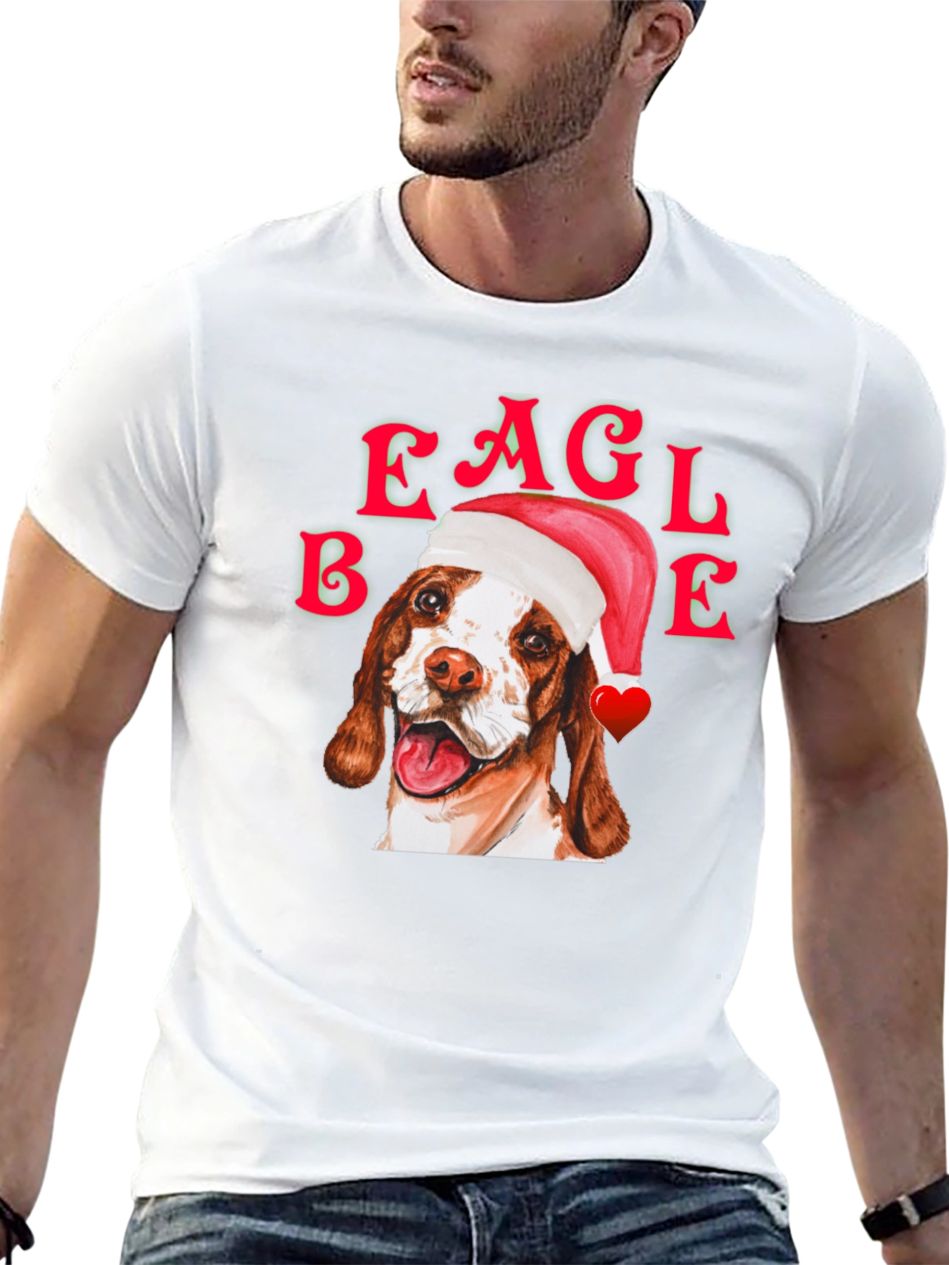 Black Eagle Beagle Christmas Dog T-Shirt view 13