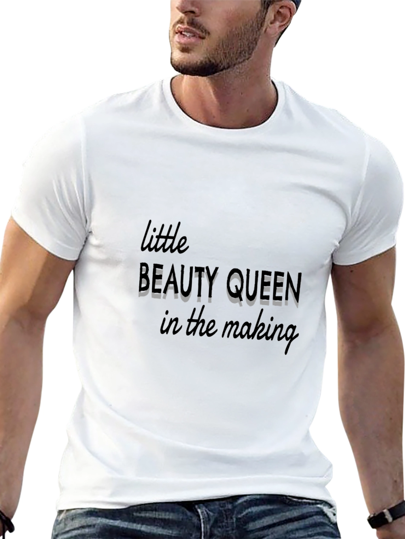 Black Little Beauty Queen in the Making Black T-Shirt view 13