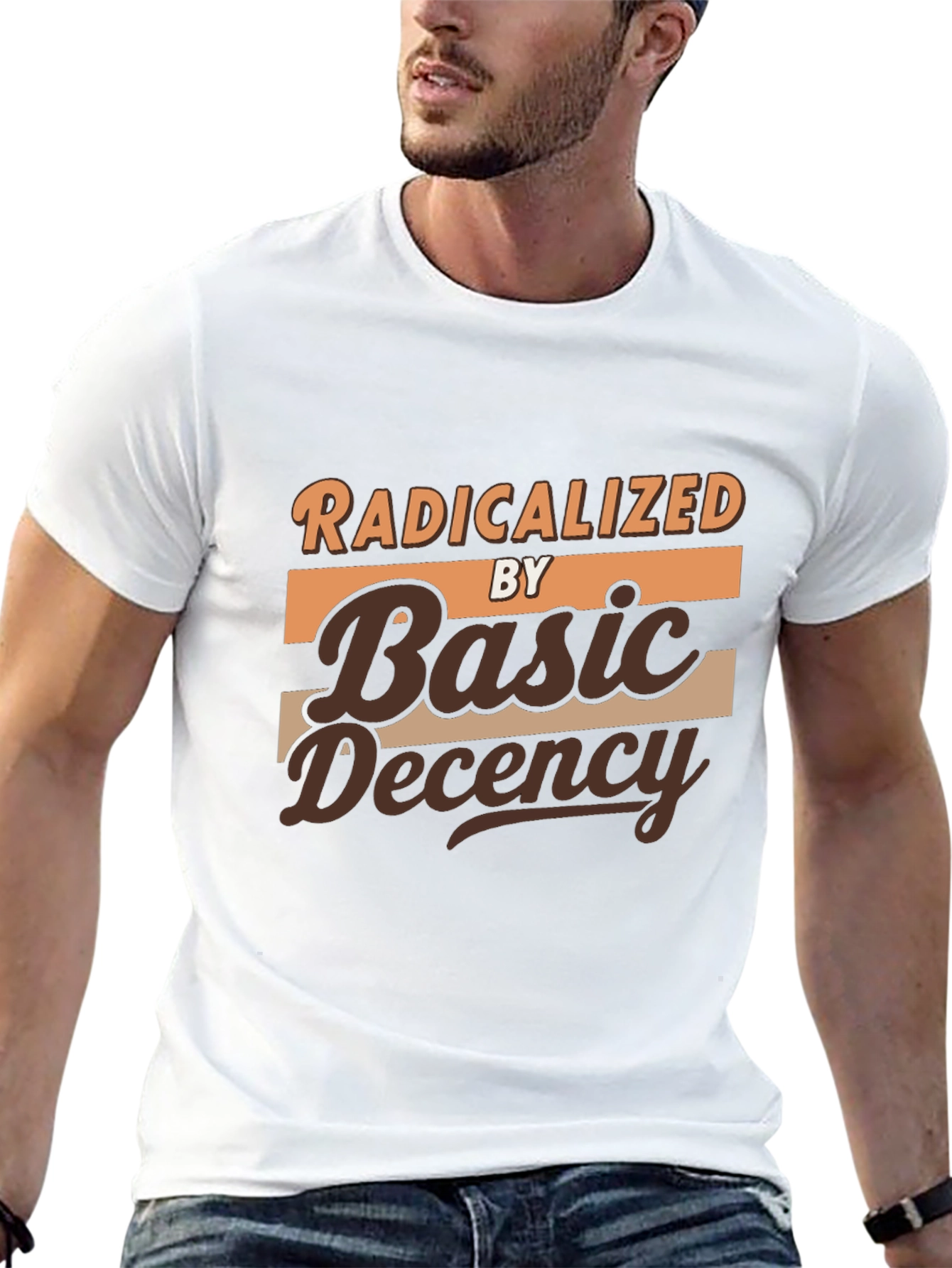 Black Radicalized by Basic Decency Graphic T-Shirt view 13