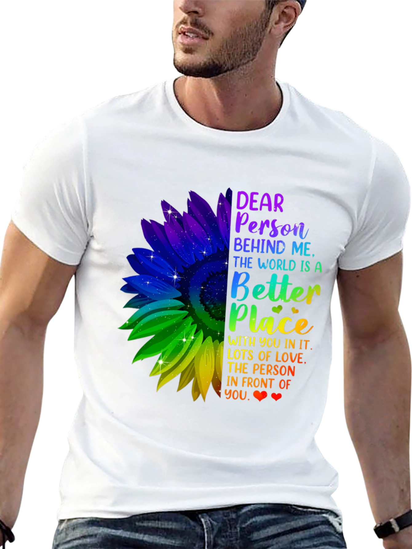 Black Inspirational Sunflower T-Shirt - Be Kind view 13