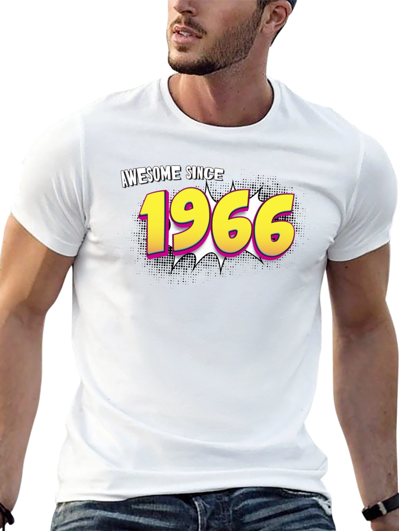 Black Awesome Since 1966 Black T-Shirt view 13