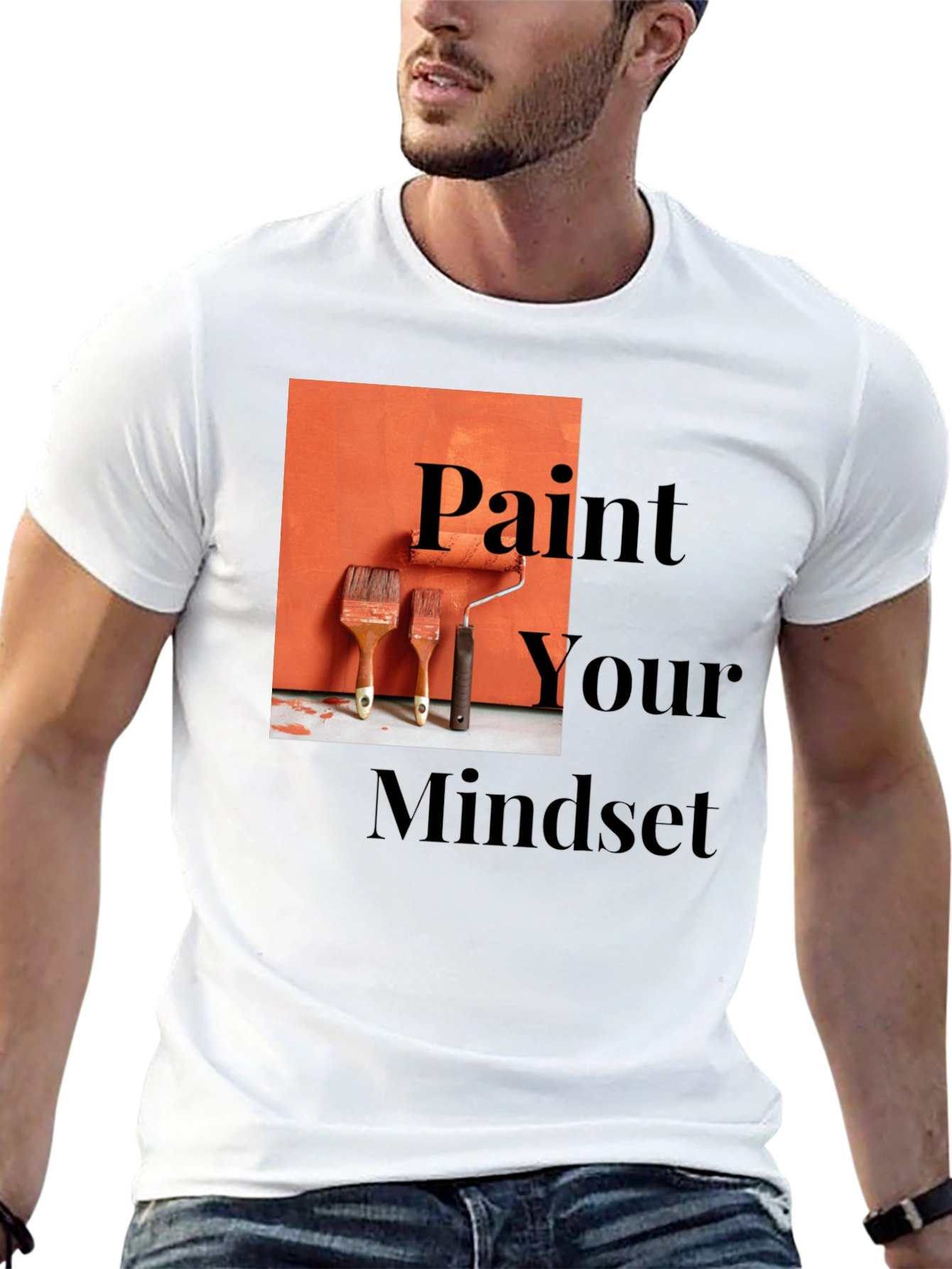 Black Paint Your Mindset Graphic Tee - Black view 13