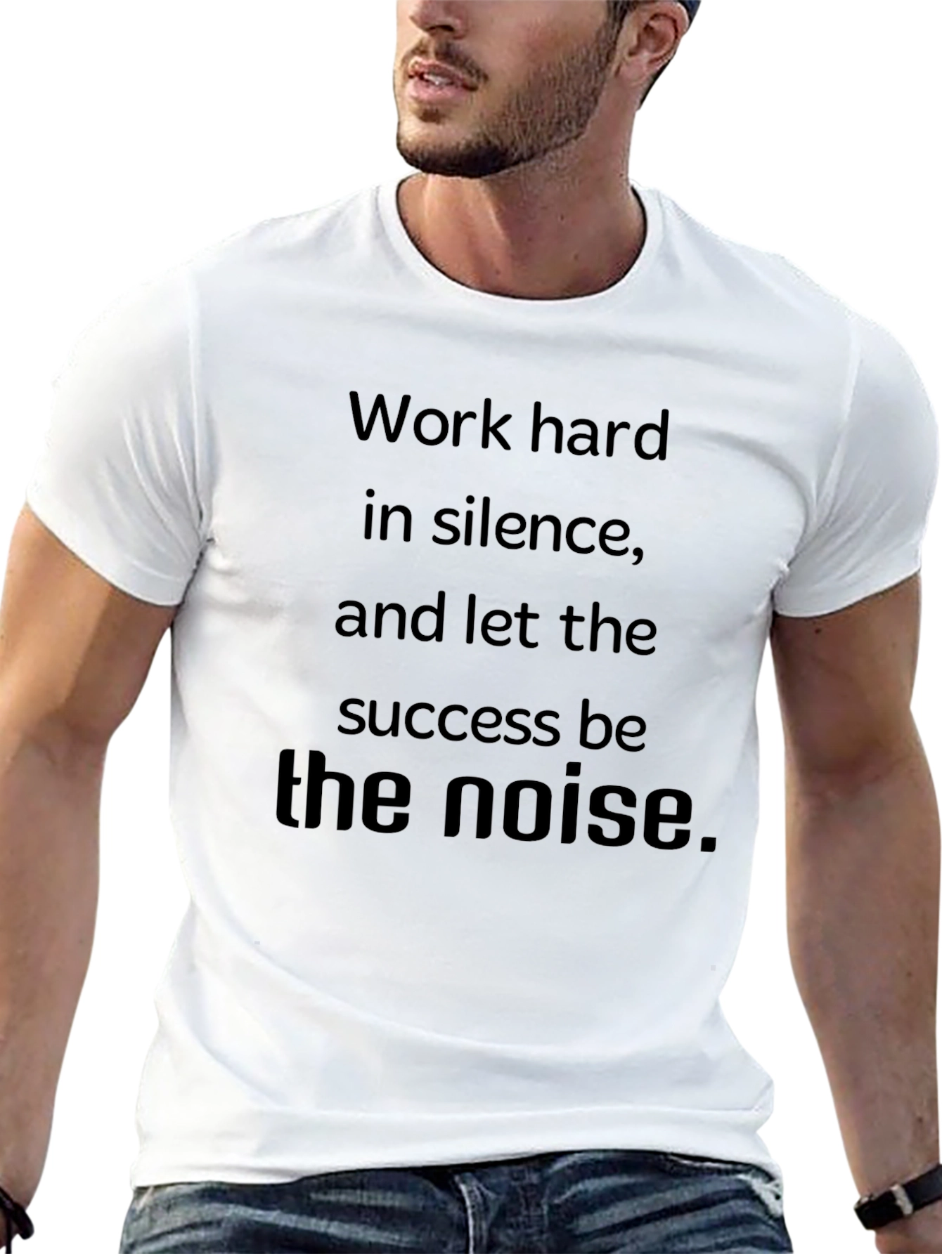 Black Motivational Work Hard in Silence T-Shirt view 13