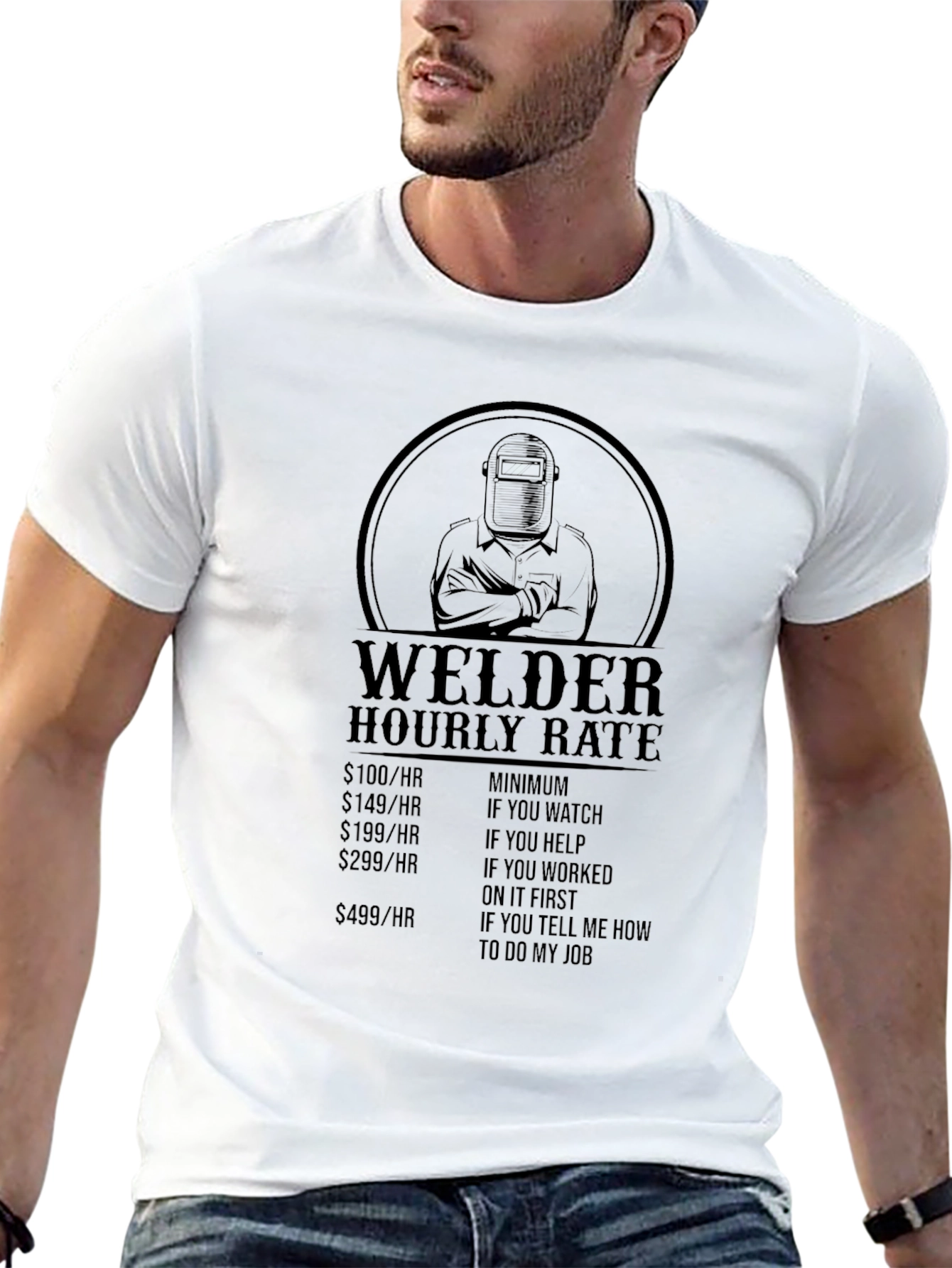 Black Welder Hourly Rate Graphic Tee - Black view 13