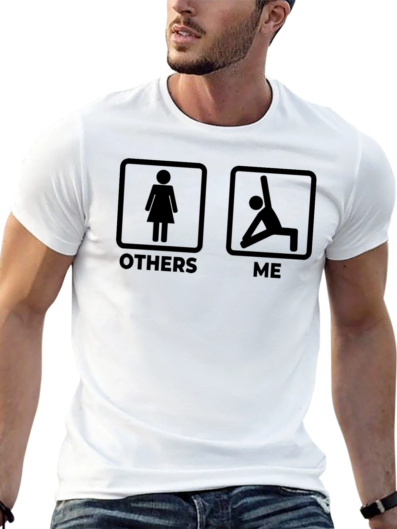 Black Yoga Lover's T-Shirt - Others vs. Me Funny Tee view 13