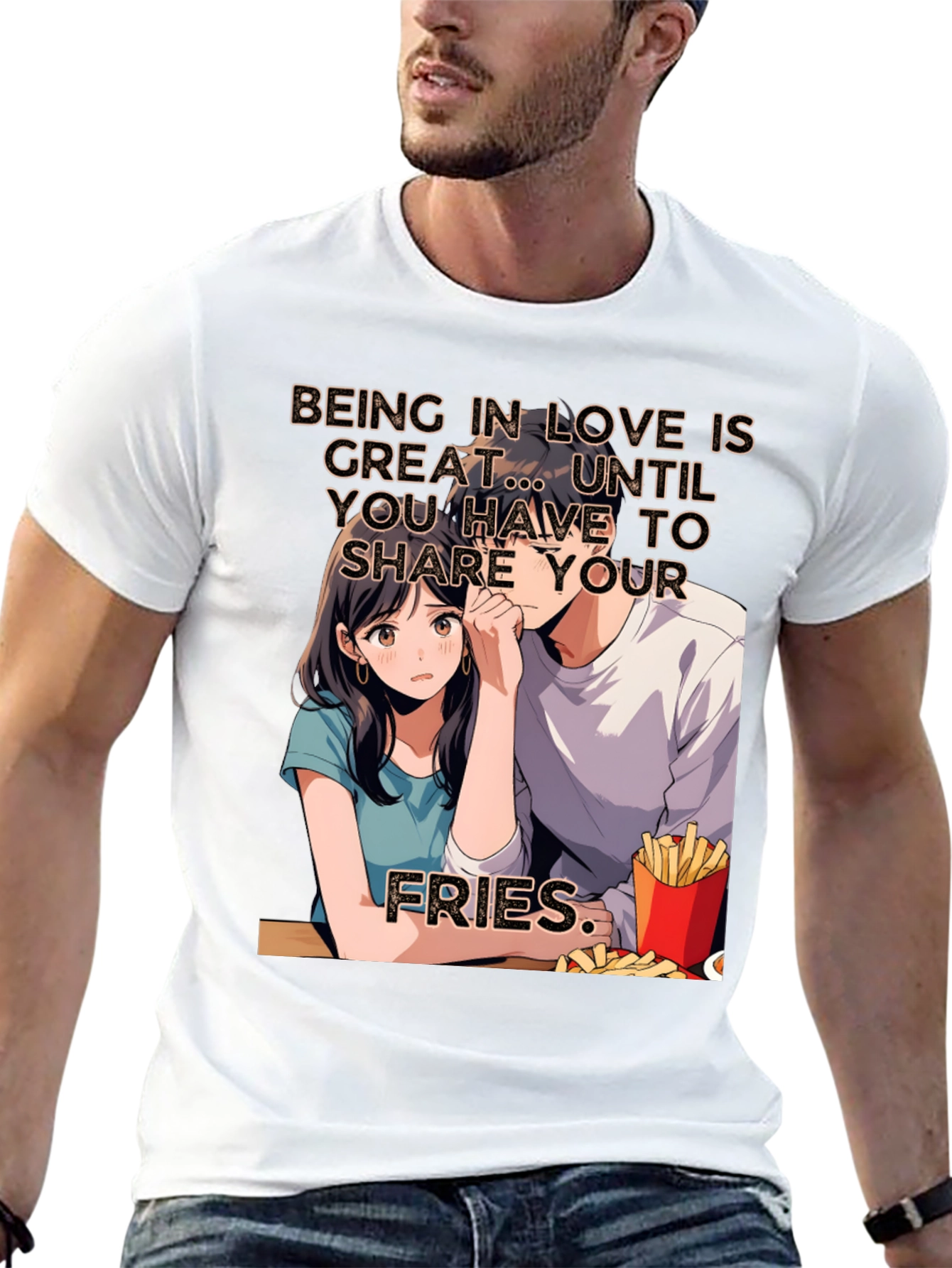 Black Share Your Fries Graphic T-Shirt view 13