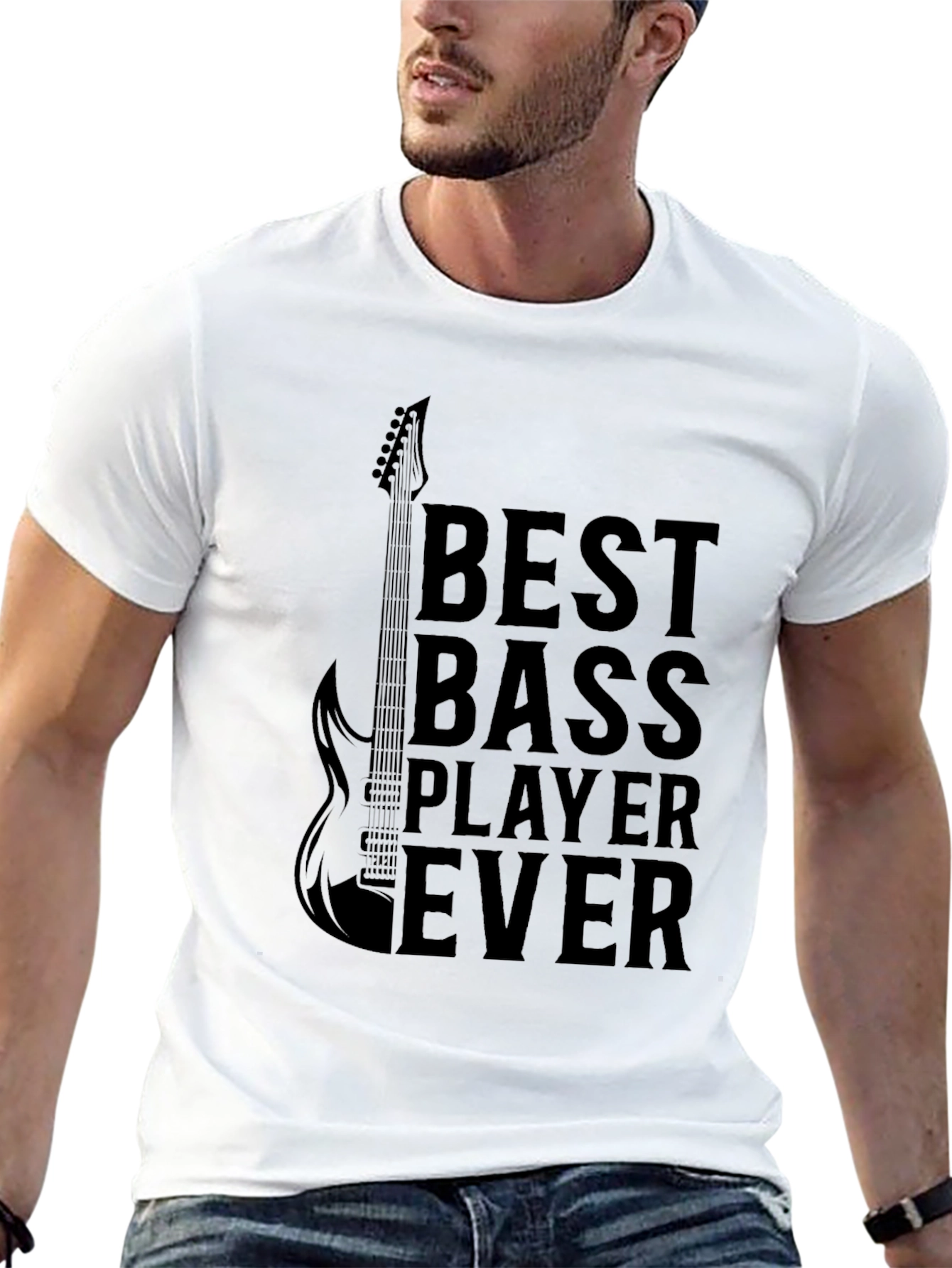 Black Best Bass Player Ever Graphic Tee - Black view 13