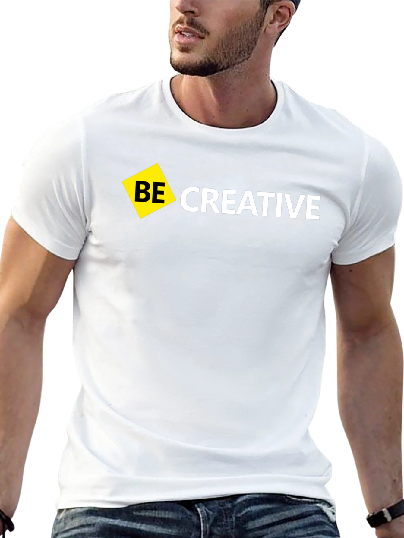Black Be Creative Black T-Shirt - Modern Design view 13
