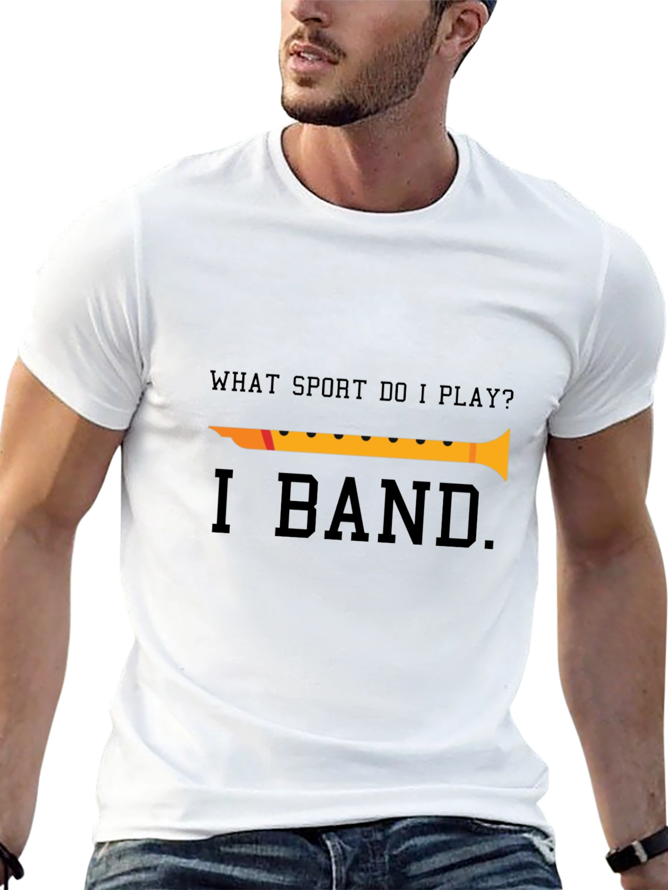 Black Funny Band T-Shirt - What Sport Do I Play? Musician Tee view 13