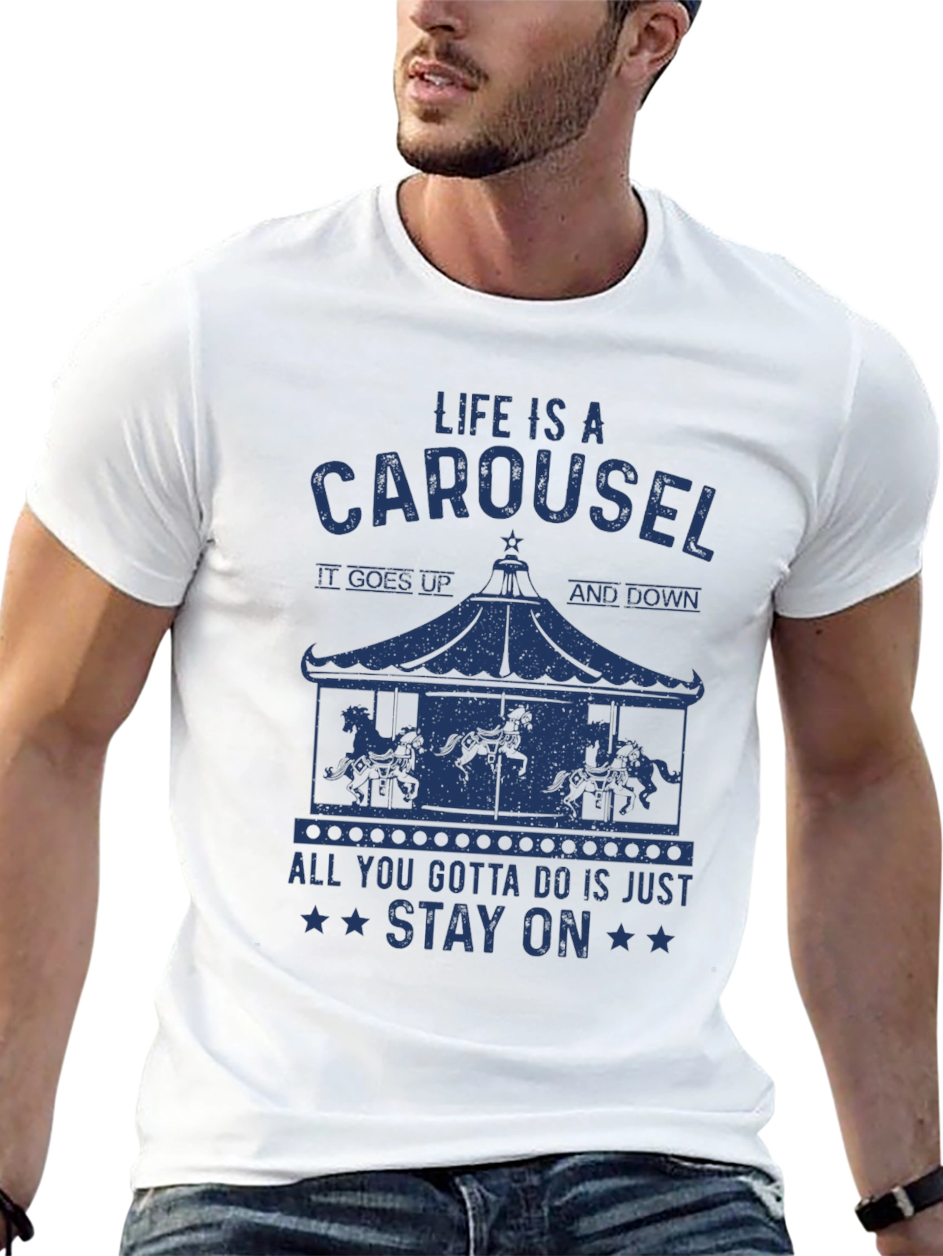 Black Carousel Graphic Tee - Life's a Ride T-Shirt view 13
