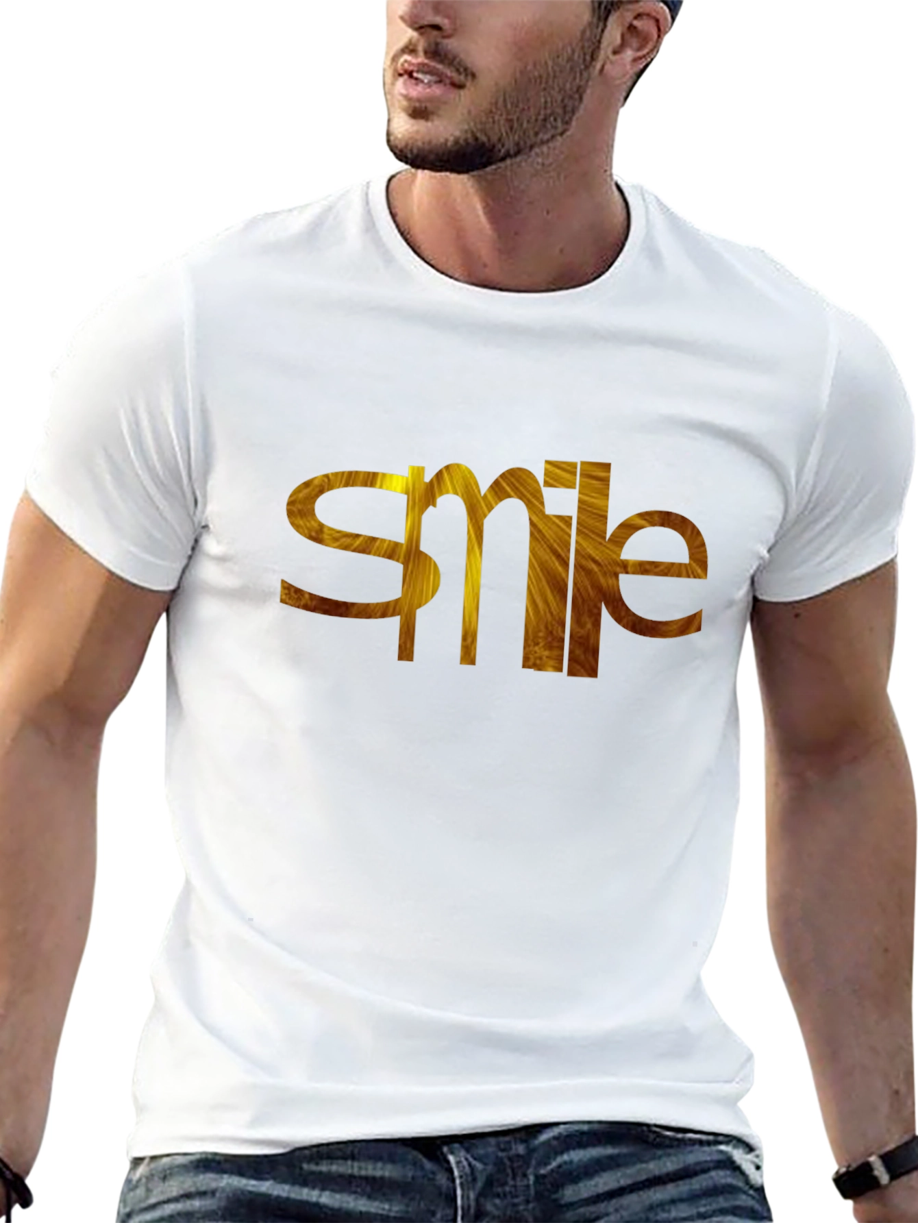Black Smile Graphic Tee - Black Cotton T-Shirt view 13