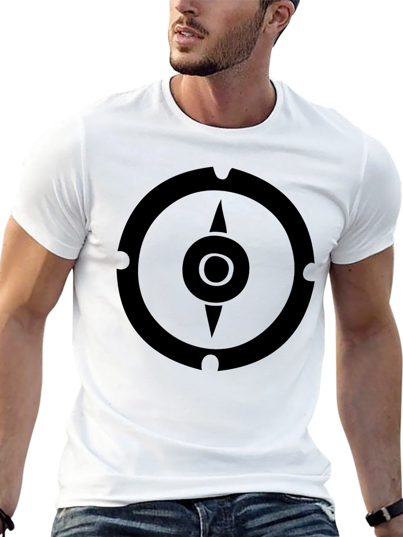 Black Geometric Compass Black T-Shirt view 13