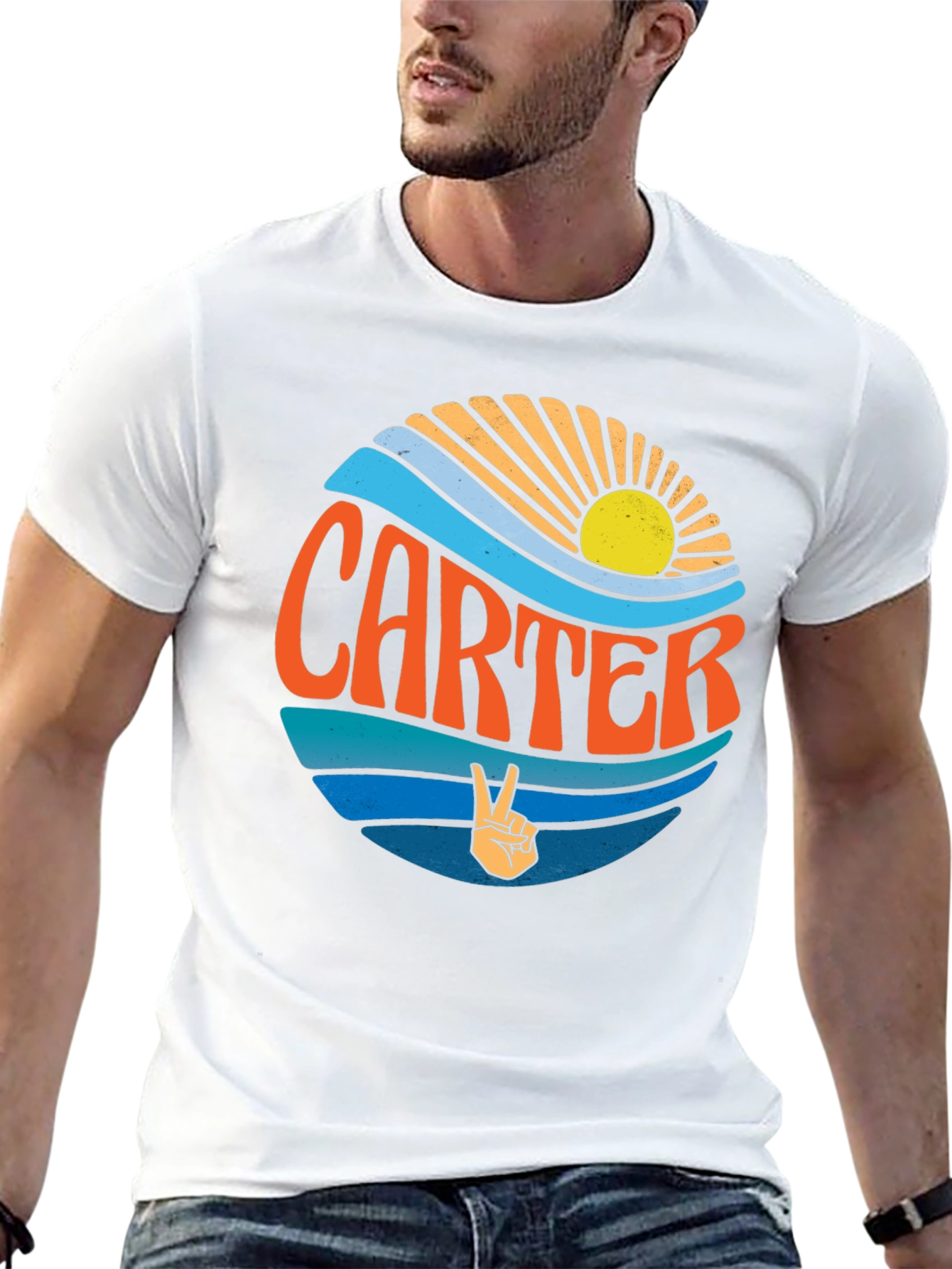 Black Carter Retro Graphic T-Shirt - Hippie Vibes view 13