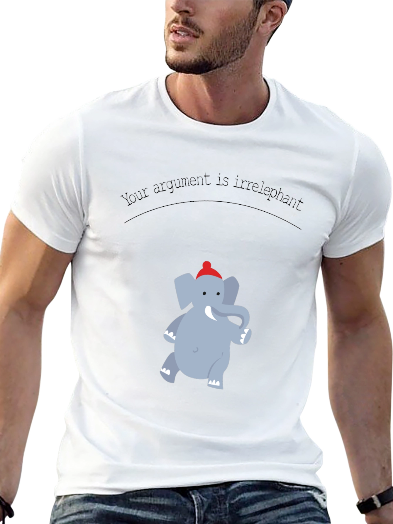 Black Irrelephant Graphic T-Shirt - Funny Argument Tee view 13