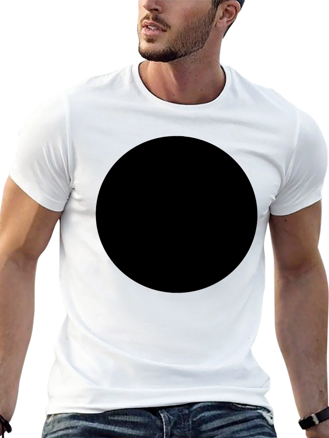 Black Men's Black Casual T-Shirt view 13