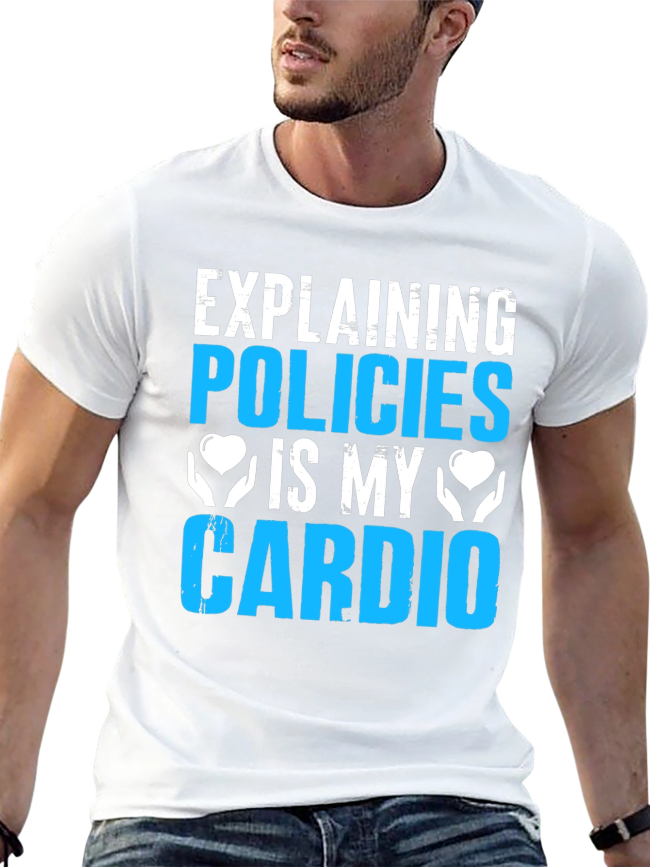 Black Policies Are My Cardio Funny Graphic Tee view 13