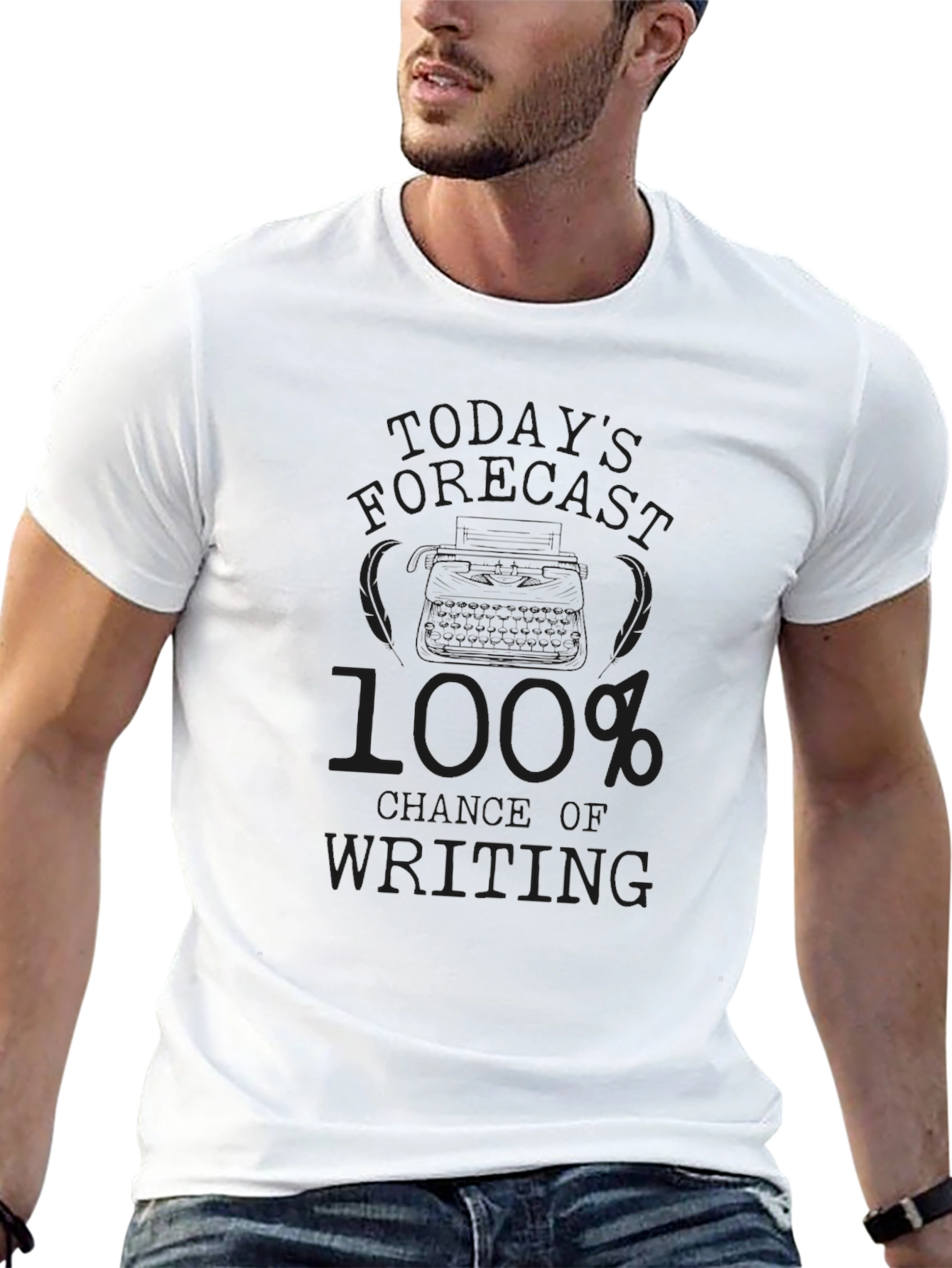 Black 100% Chance of Writing Black T-Shirt view 13