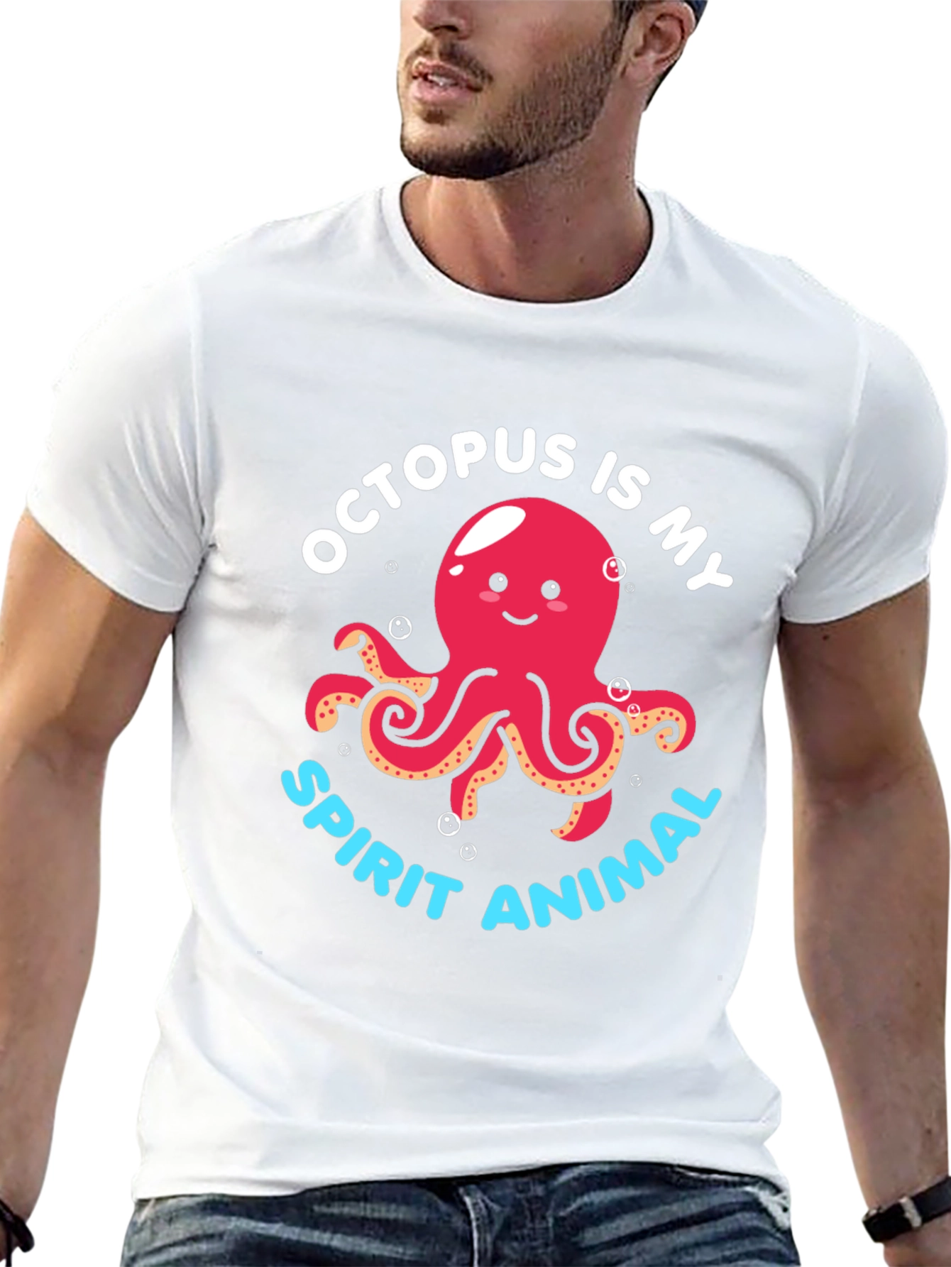 Black Octopus Spirit Animal Graphic Tee - Black view 13