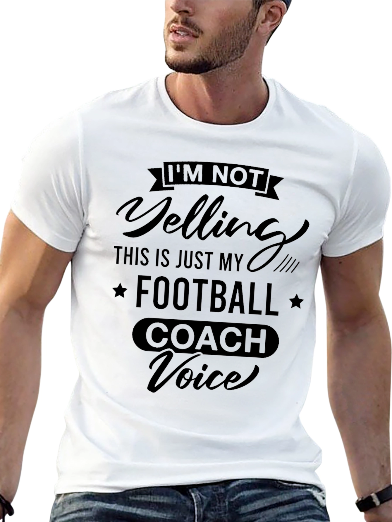 Black Funny Football Coach Voice T-Shirt view 13