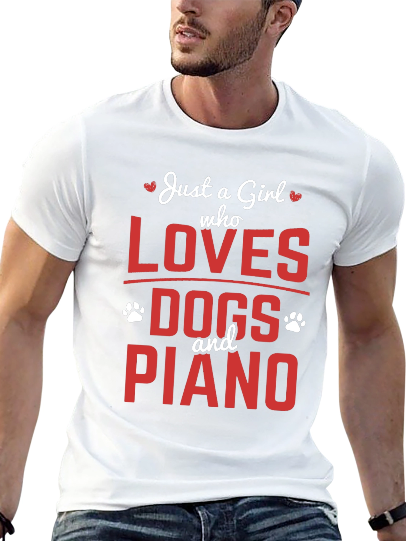 Black Girl Loves Dogs and Piano Black T-Shirt view 13