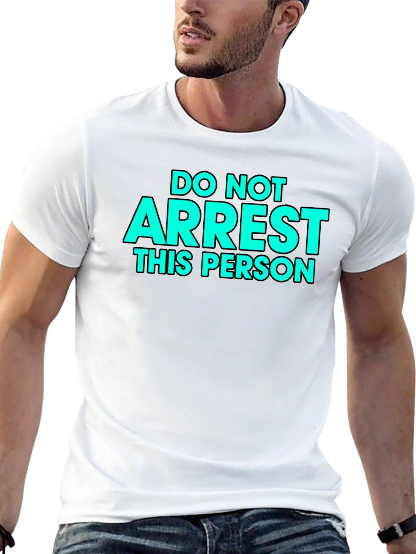 Black Do Not Arrest This Person - Novelty Graphic T-Shirt view 13