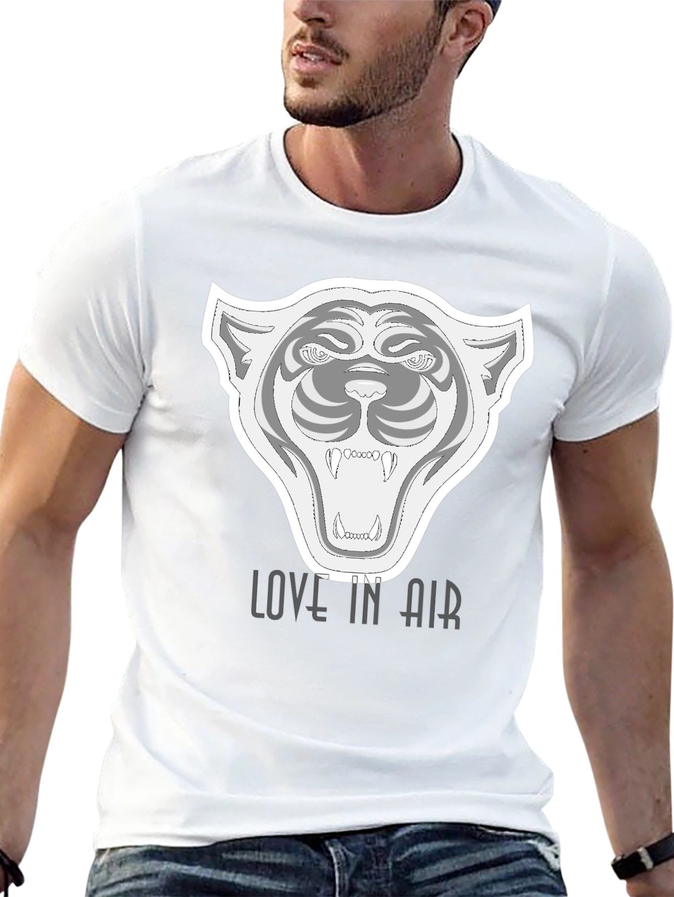 Black Black Graphic Tee - Fierce Tiger 'Love in Air' view 13