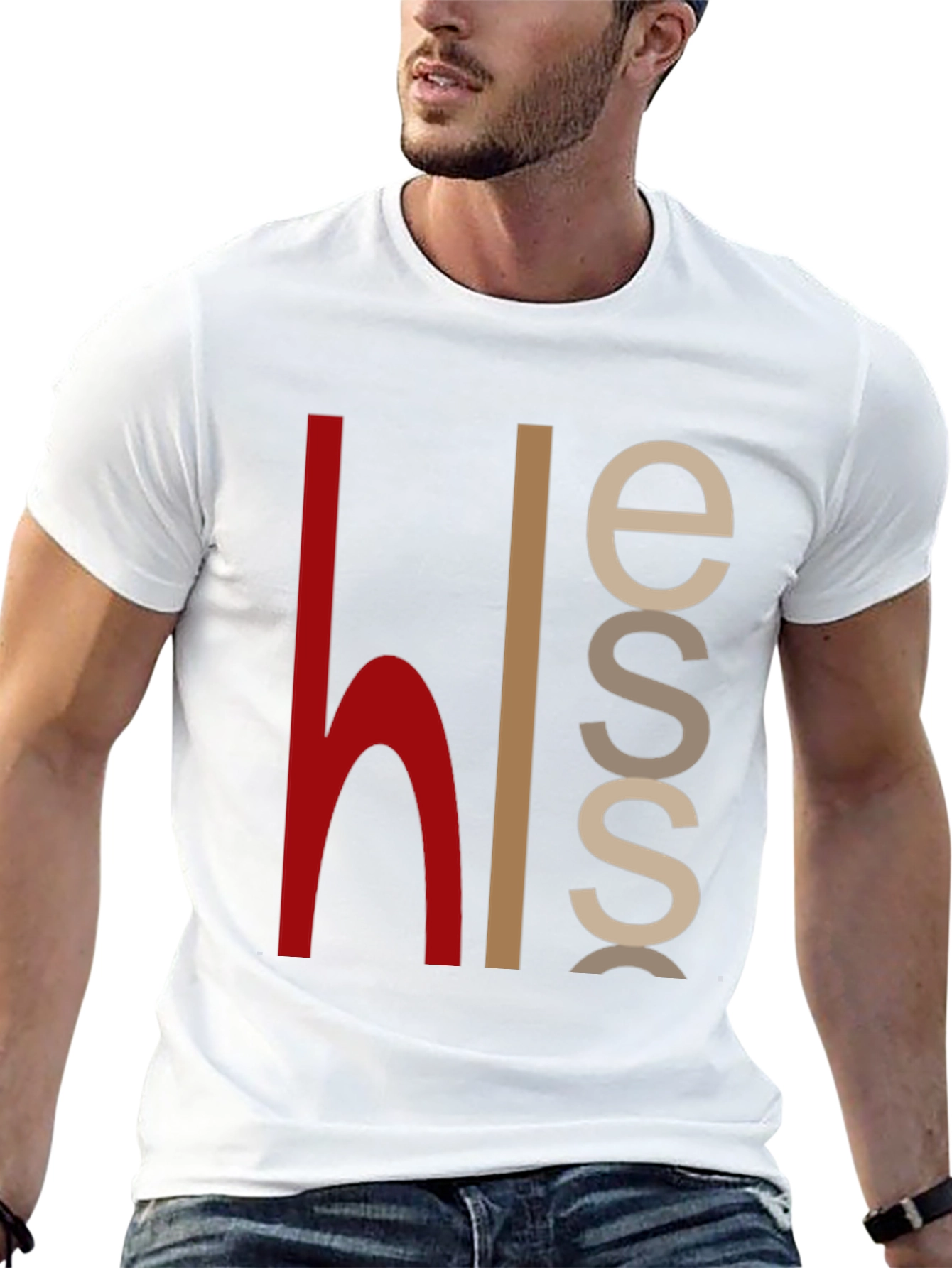 Black Modern Graphic Print Crew Neck T-Shirt view 13