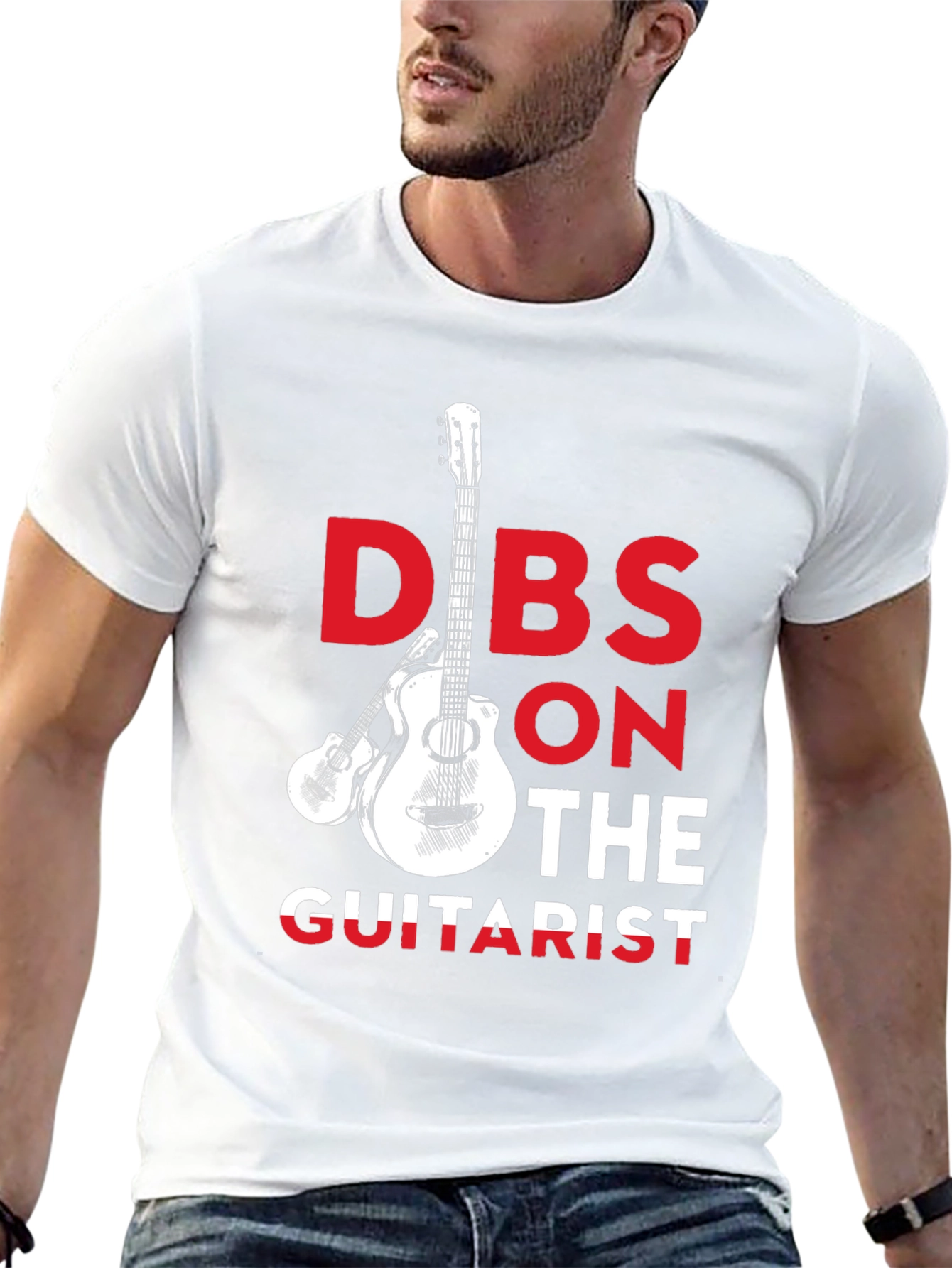 Black Dibs on the Guitarist Graphic Tee - Music Lover T-Shirt view 13