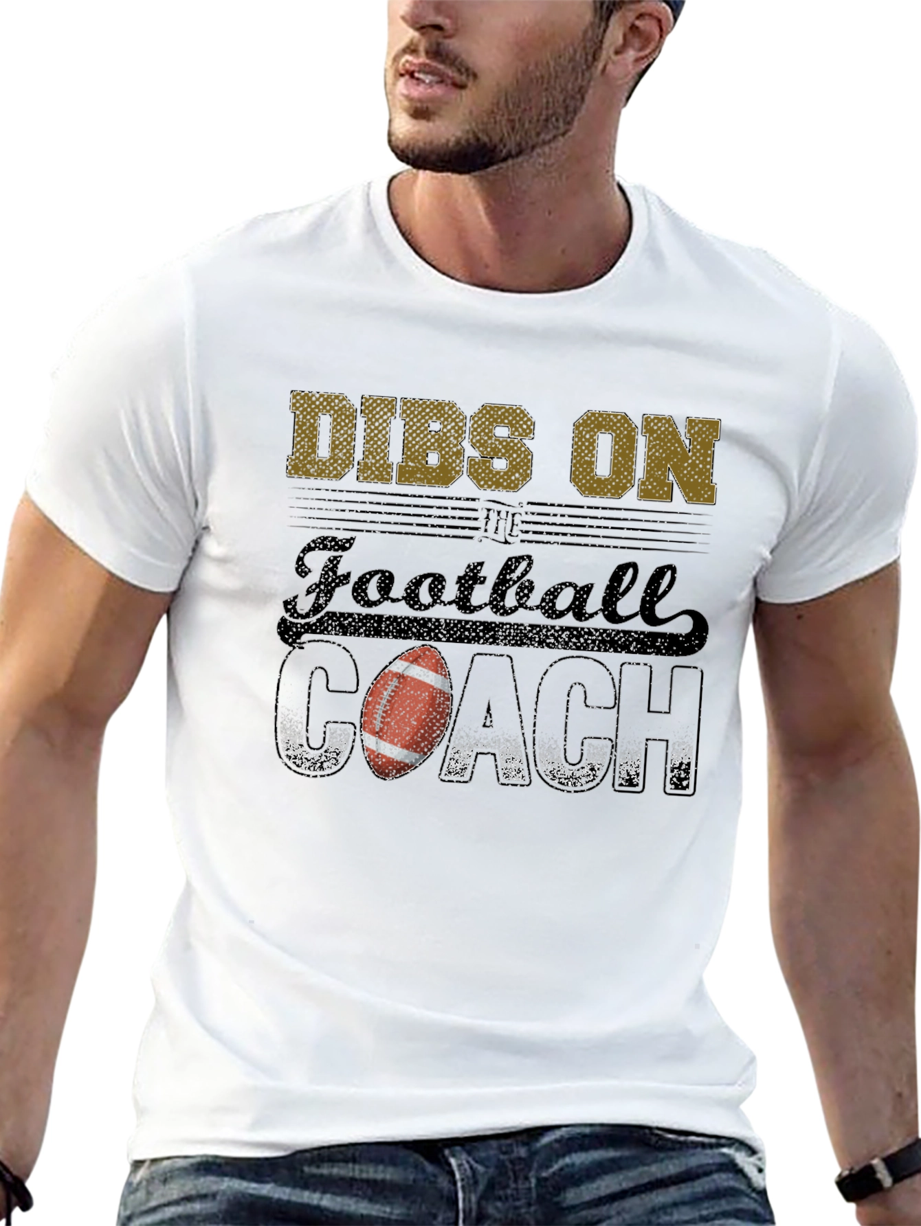 Black Dibs on Football Coach Graphic Tee view 13