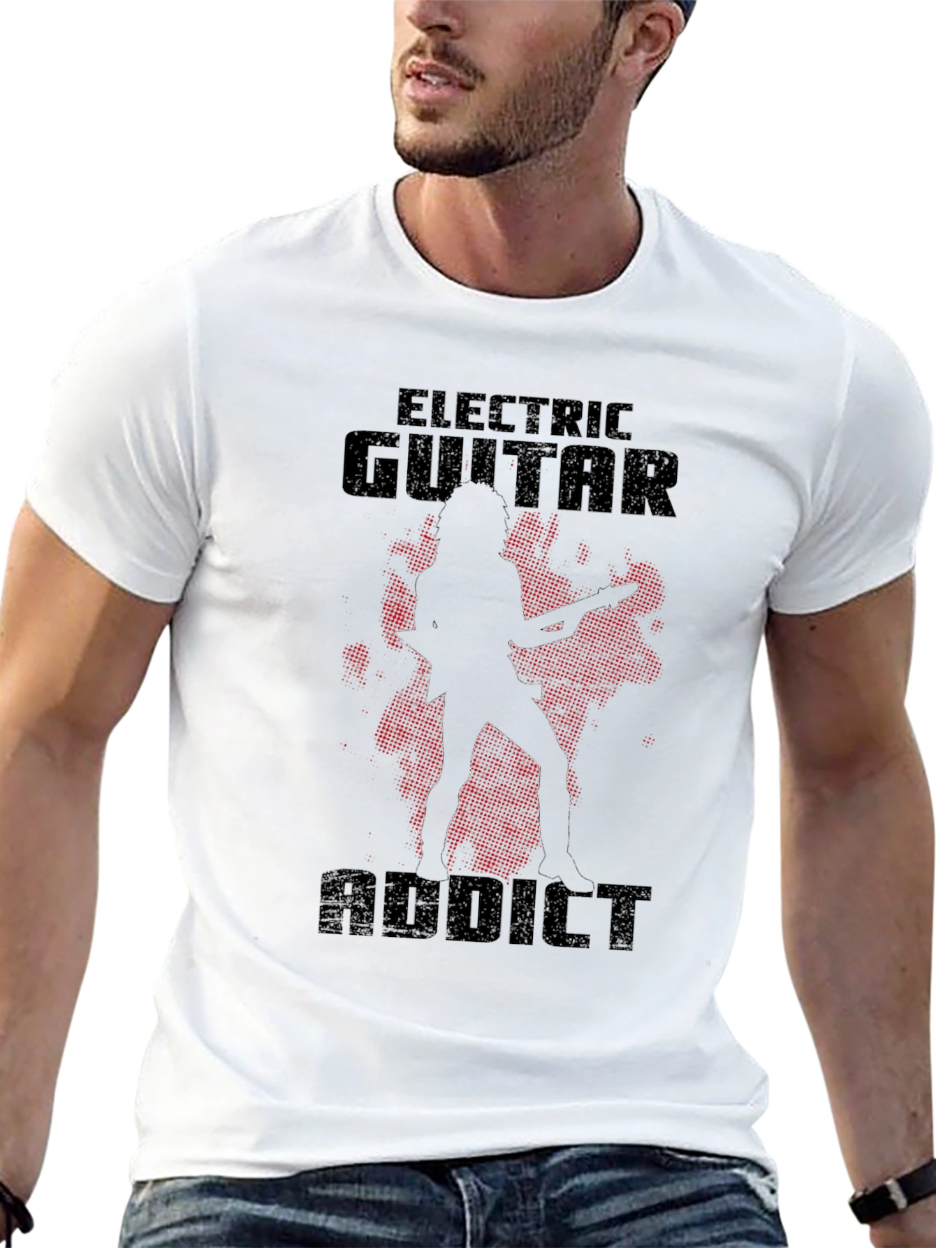 Black Electric Guitar Addict Black T-Shirt Rock Music Lover view 13