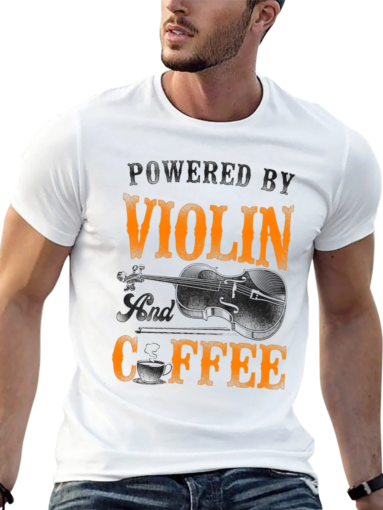 Black Violin and Coffee T-Shirt - Musician's Tee view 13