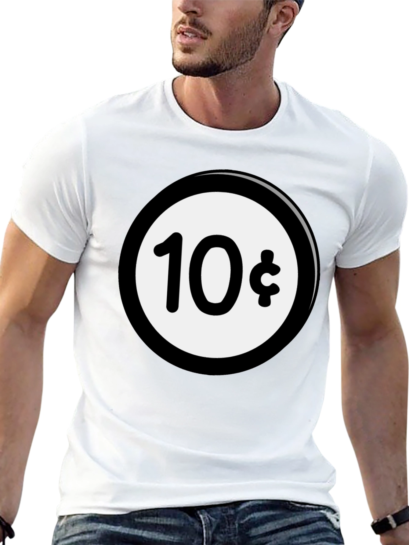 Black Novelty 10 Cent T-Shirt - Black Graphic Tee view 13