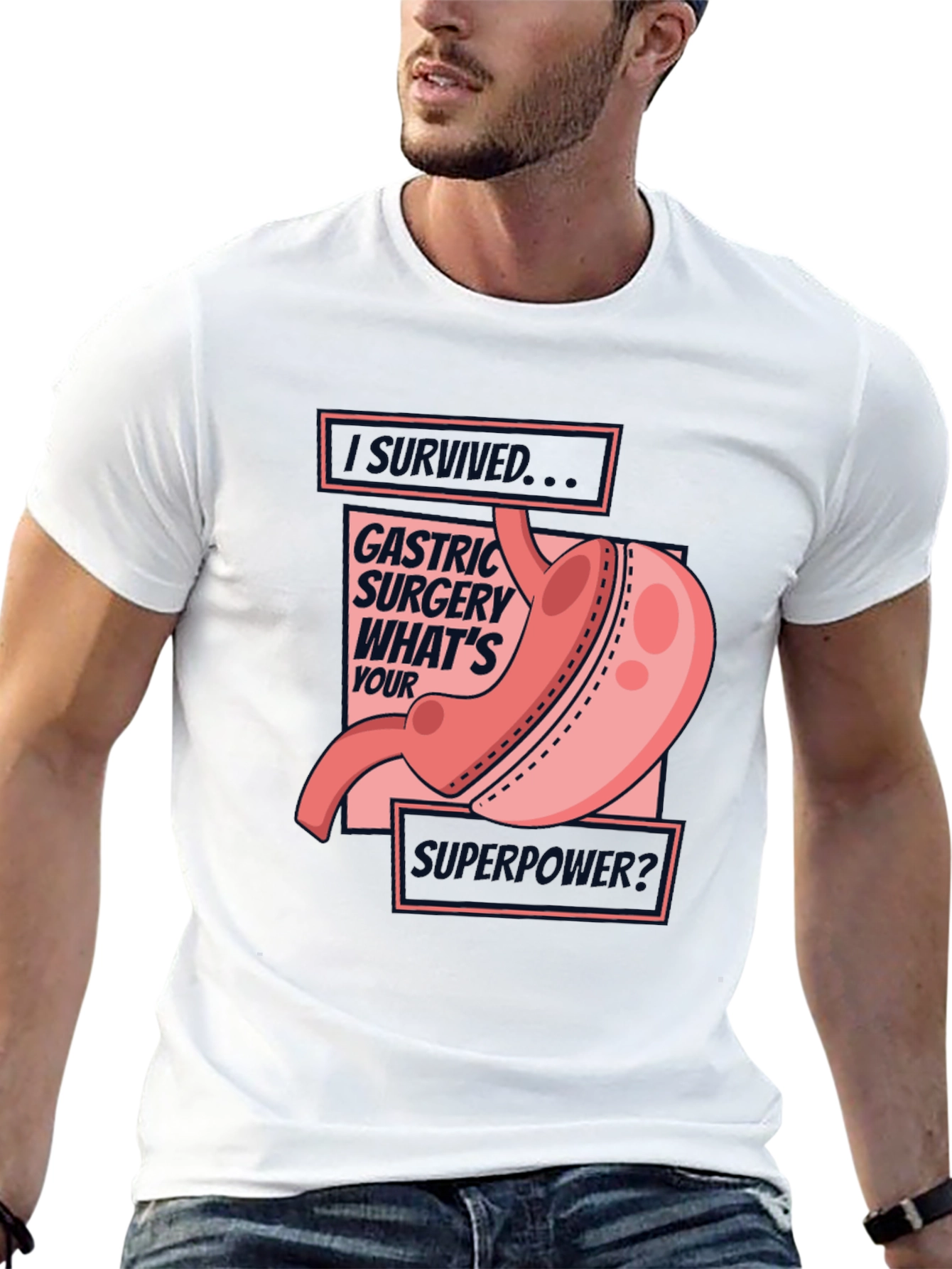 Black Gastric Surgery Survivor Tee - What's Your Superpower? view 13