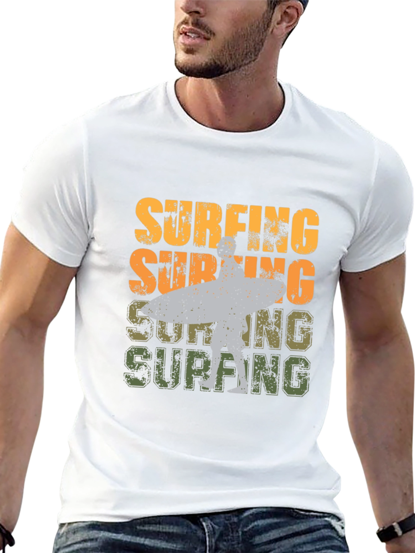 Black Retro Surfing Graphic Tee view 13