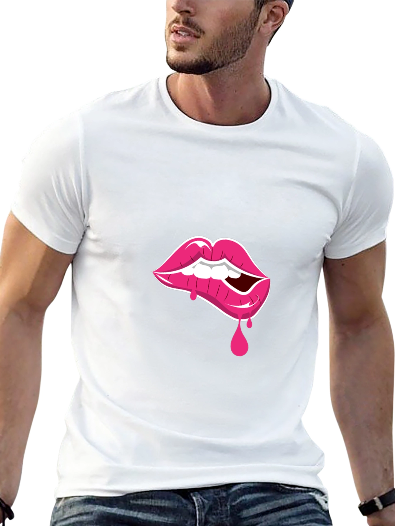 Black Lip Bite Graphic Tee - Black T-Shirt view 13