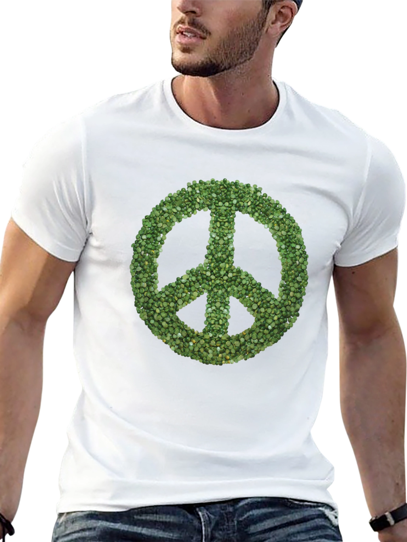 Black Peace Sign T-Shirt - Green Seeds view 13