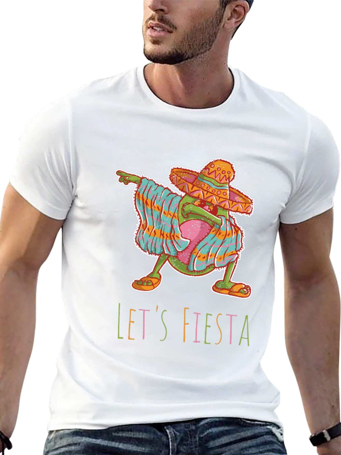 Black Let's Fiesta Avocado Graphic T-Shirt view 13