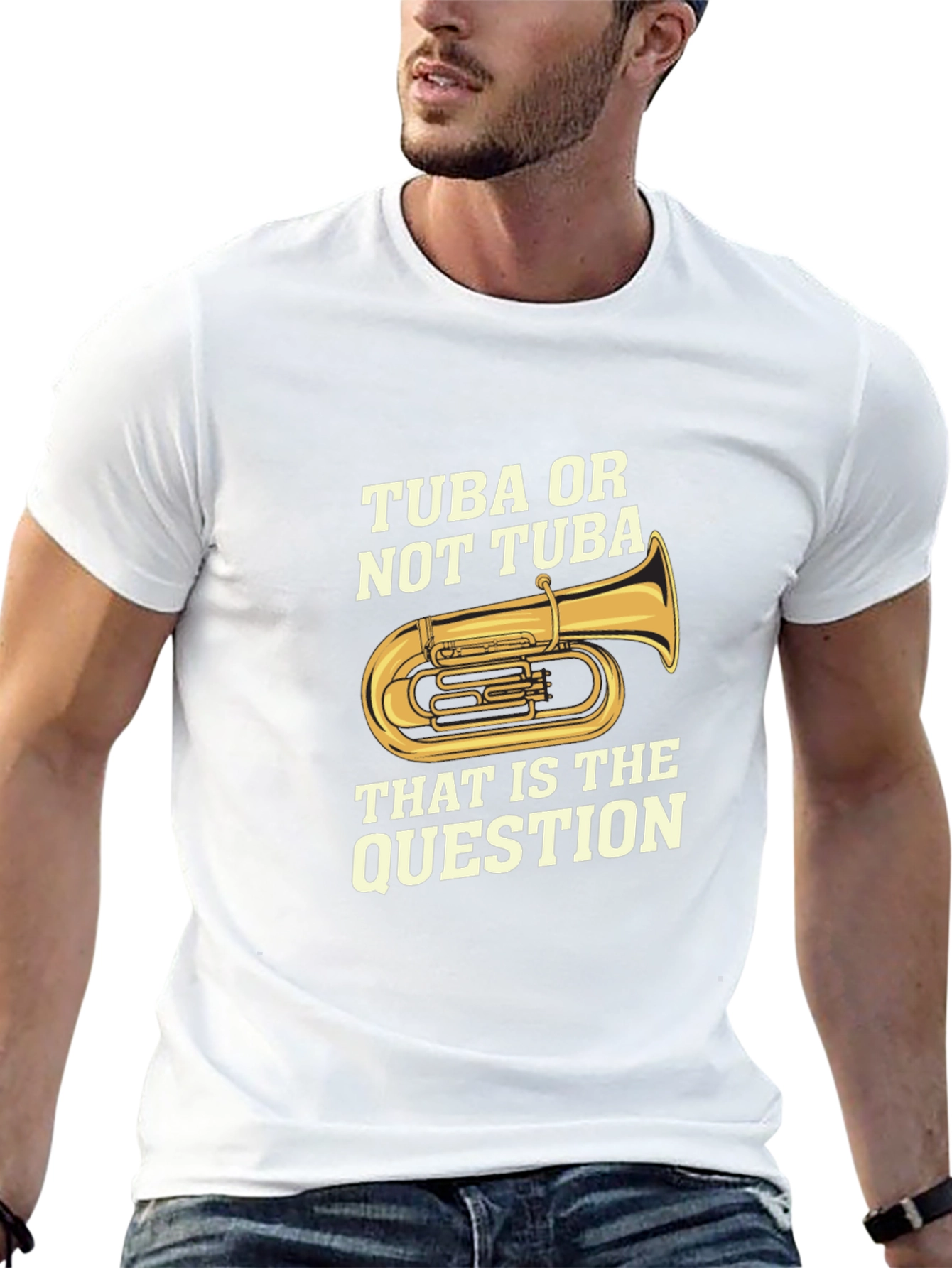 Black Tuba or Not Tuba Funny Musician T-Shirt view 13