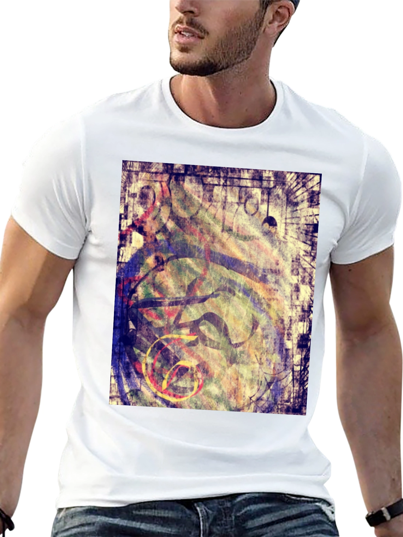 Black Abstract Graphic Print Black T-Shirt view 13