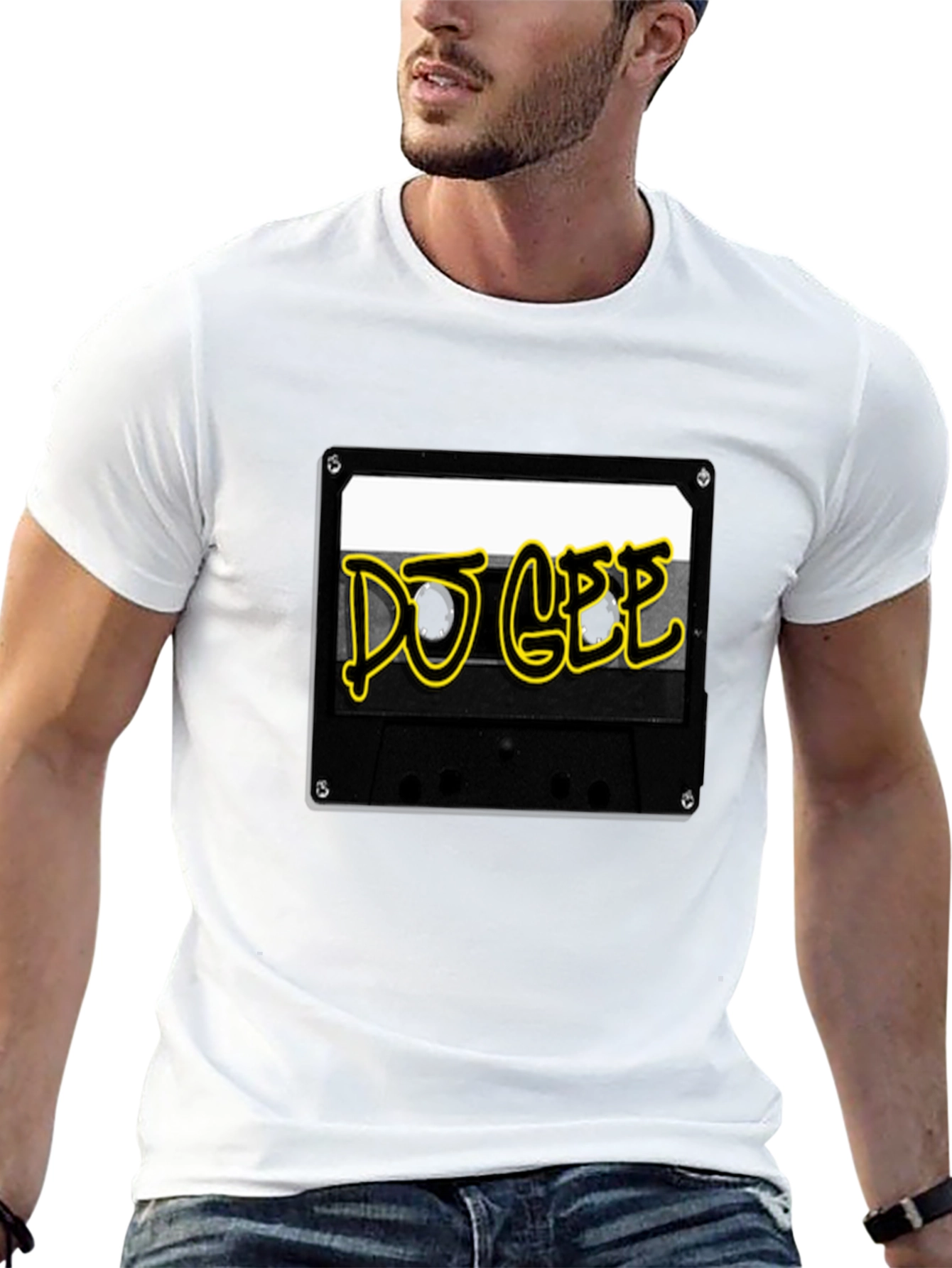 Black DJ GEE Cassette Tape Black T-Shirt view 13