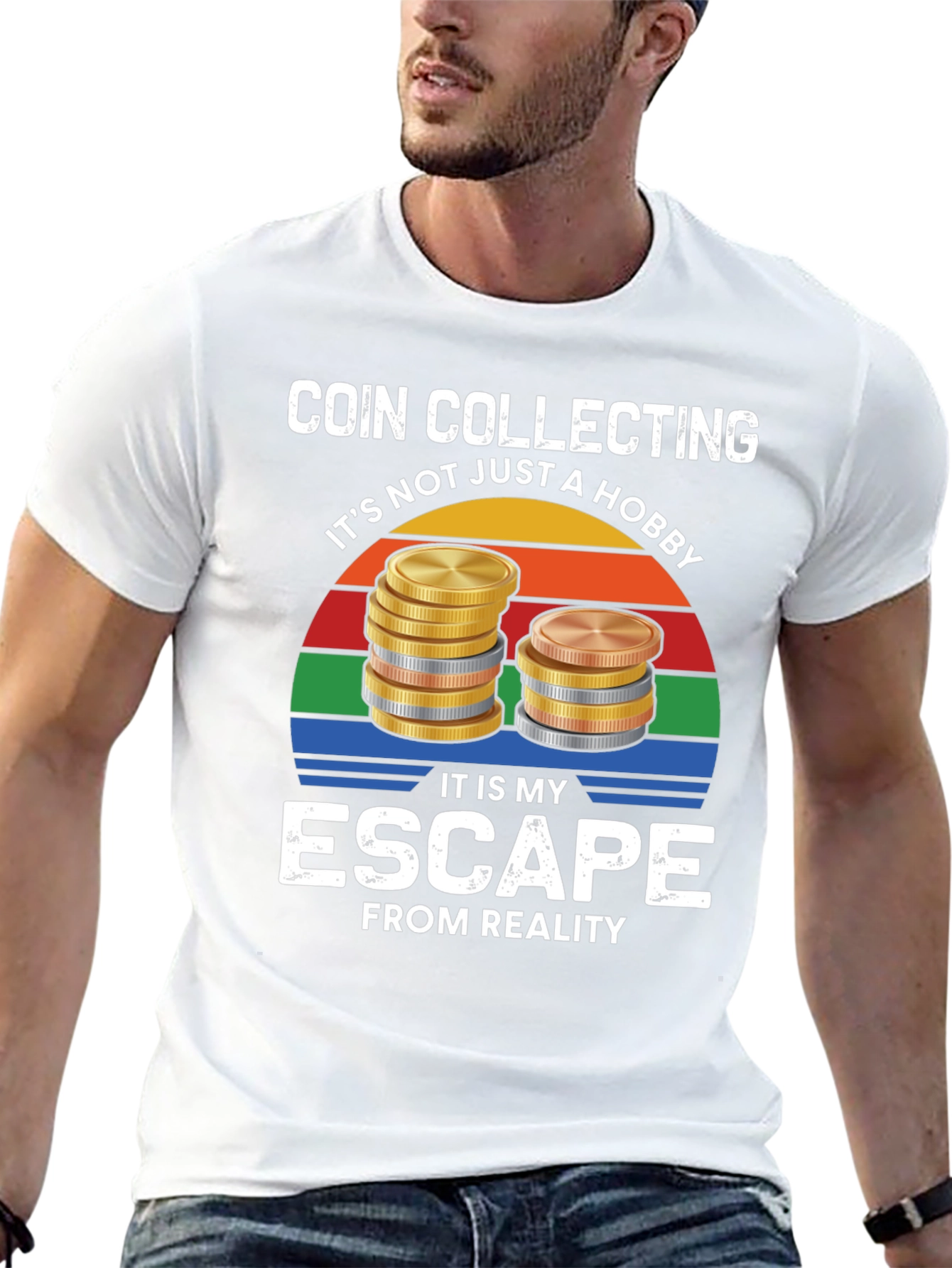 Black Coin Collecting Hobby T-Shirt view 13