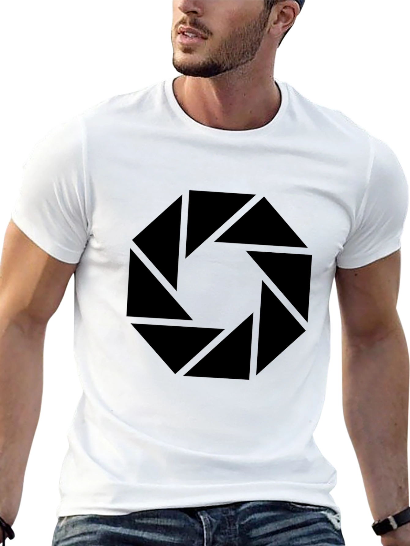 Geometric Aperture Black T-Shirt - 13