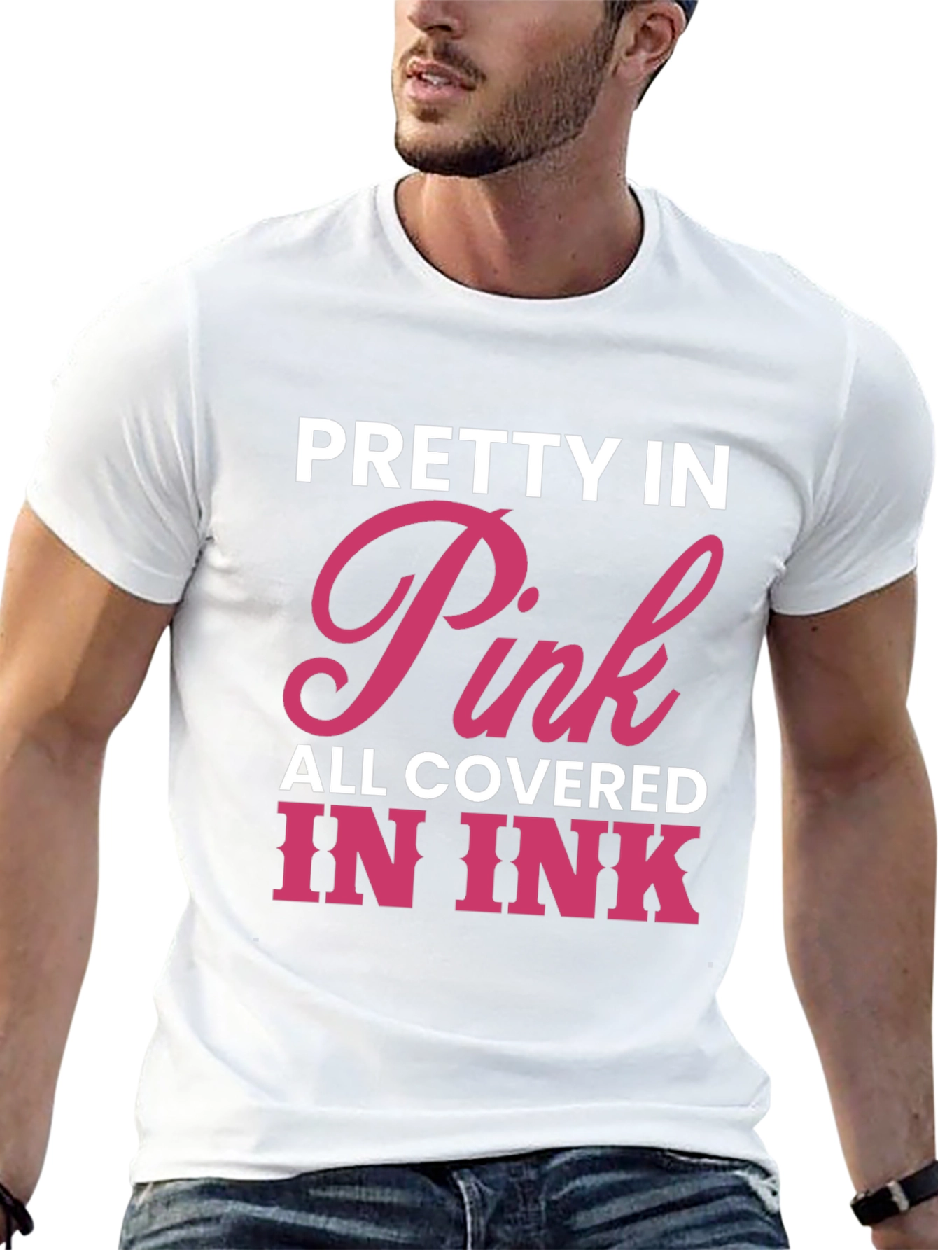 Black Pretty In Pink Tattoo Lover Tee view 13