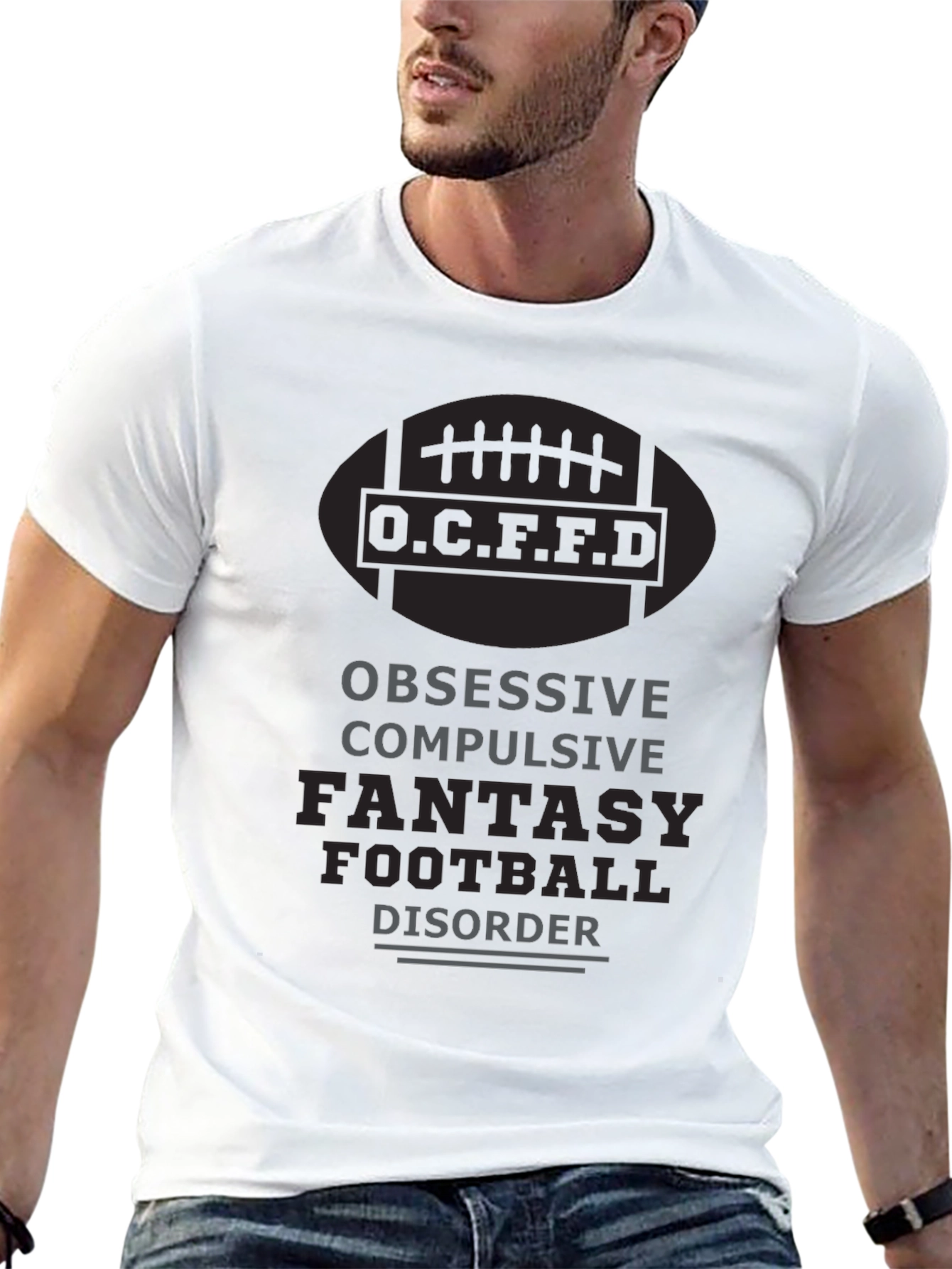 Black Fantasy Football Disorder T-Shirt: Obsessive & Fun! view 13