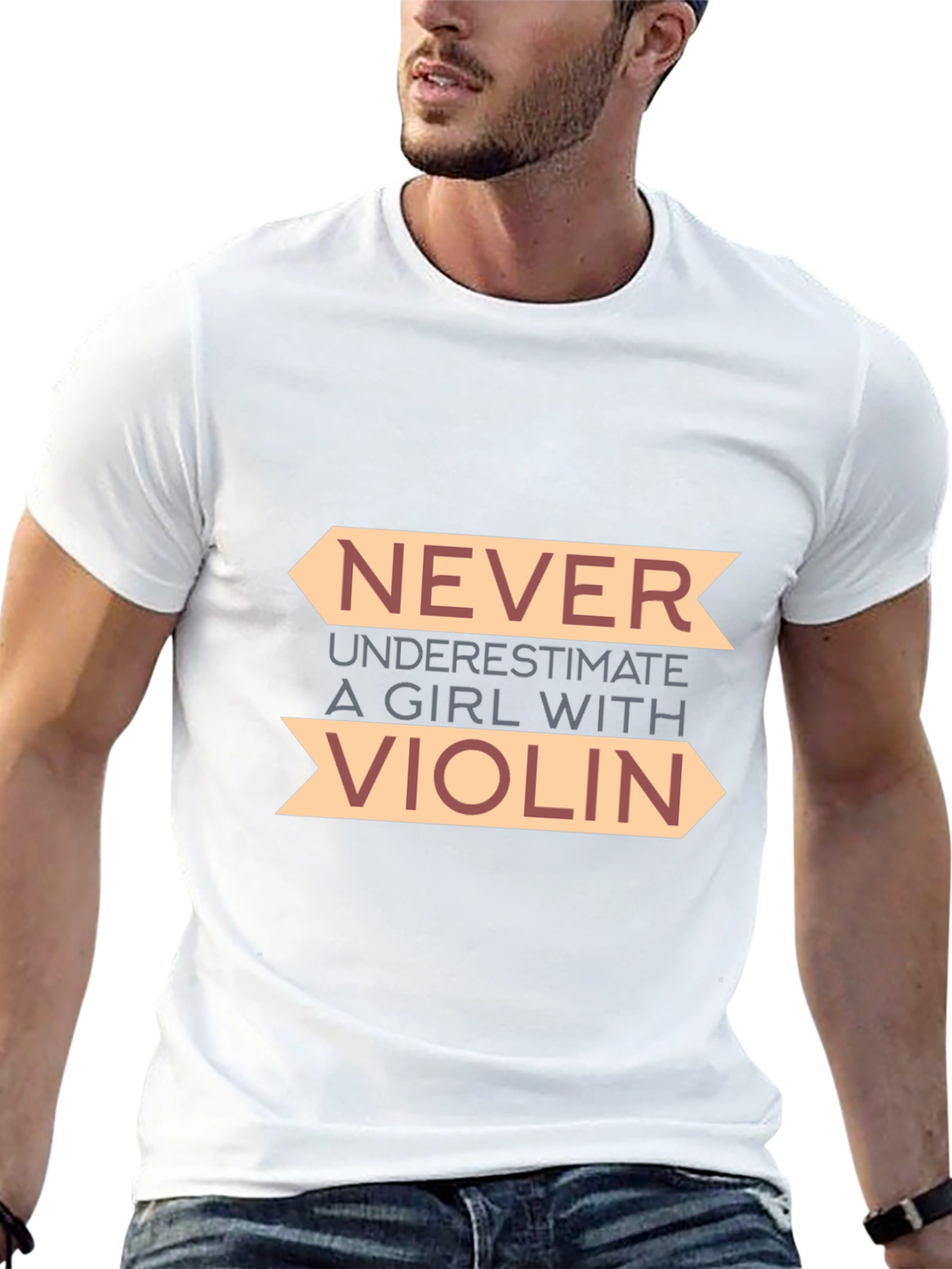 Black Never Underestimate a Girl with Violin T-Shirt view 13