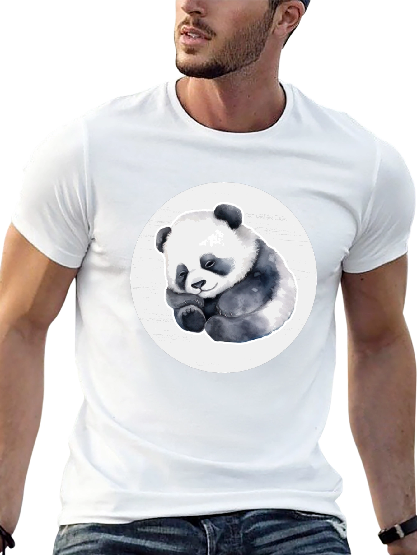 Black Cute Panda T-Shirt - Black view 13