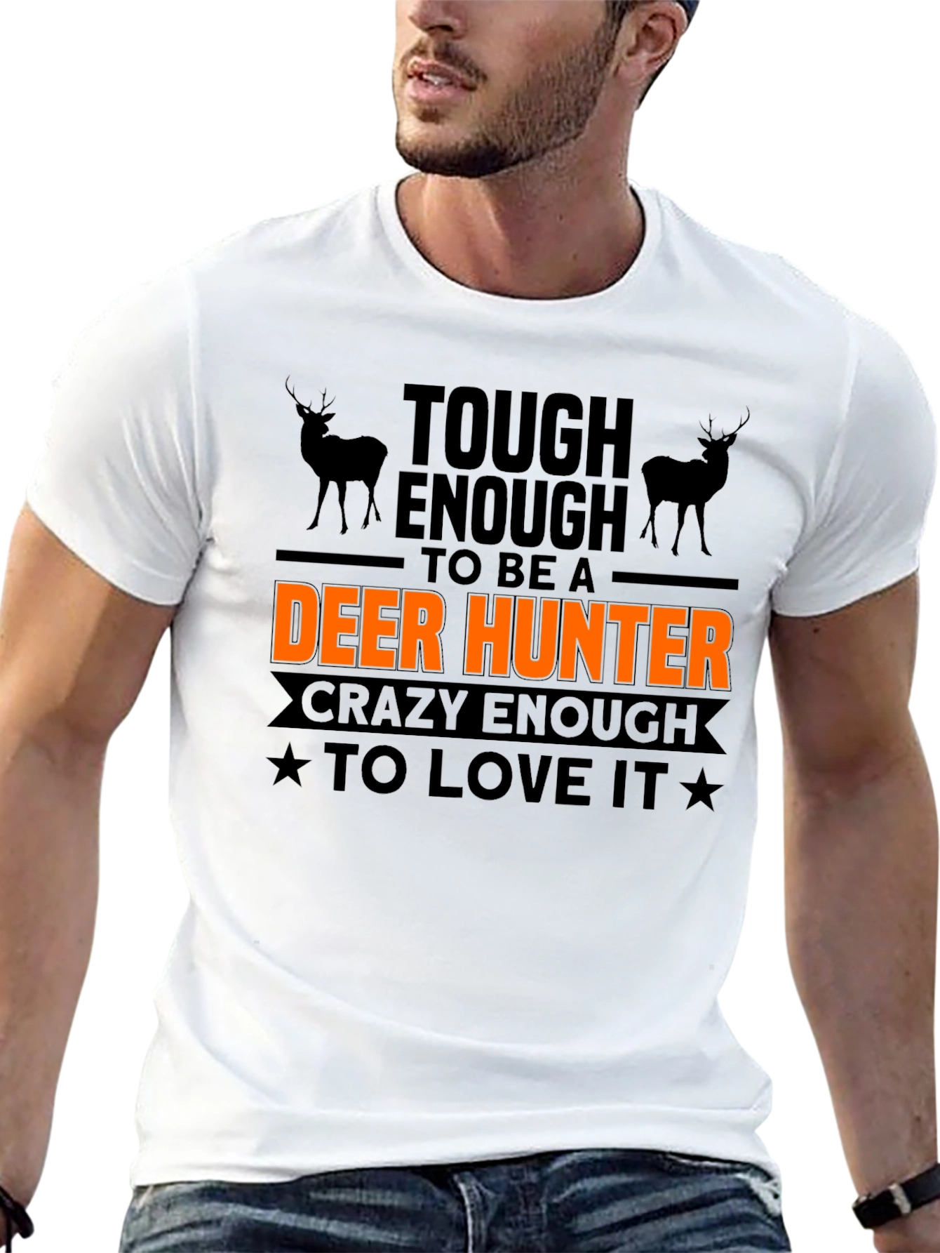Black Tough Enough Deer Hunter T-Shirt view 13
