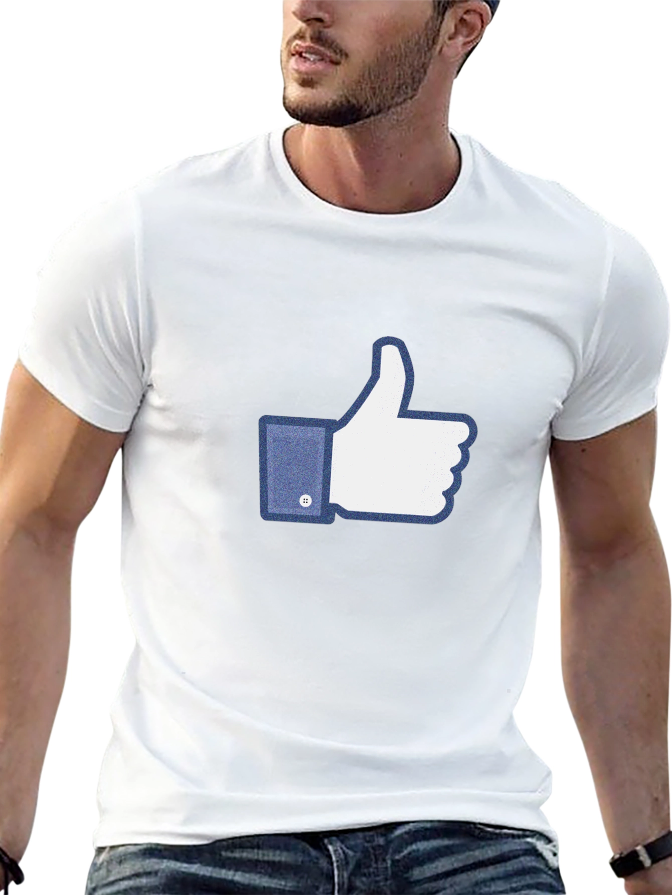 Black Thumbs Up Graphic Tee - Social Media Inspired view 13